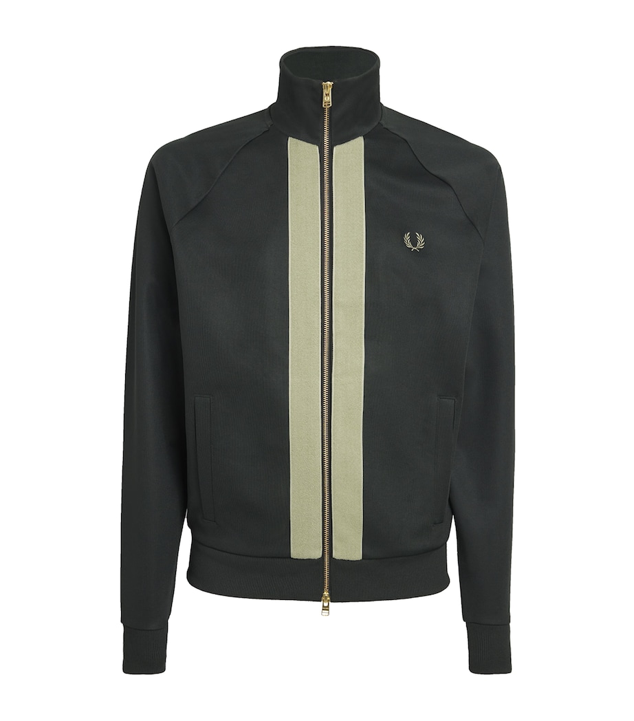 Fred Perry Mens Chenille Tape Track Jacket Grn Image 1