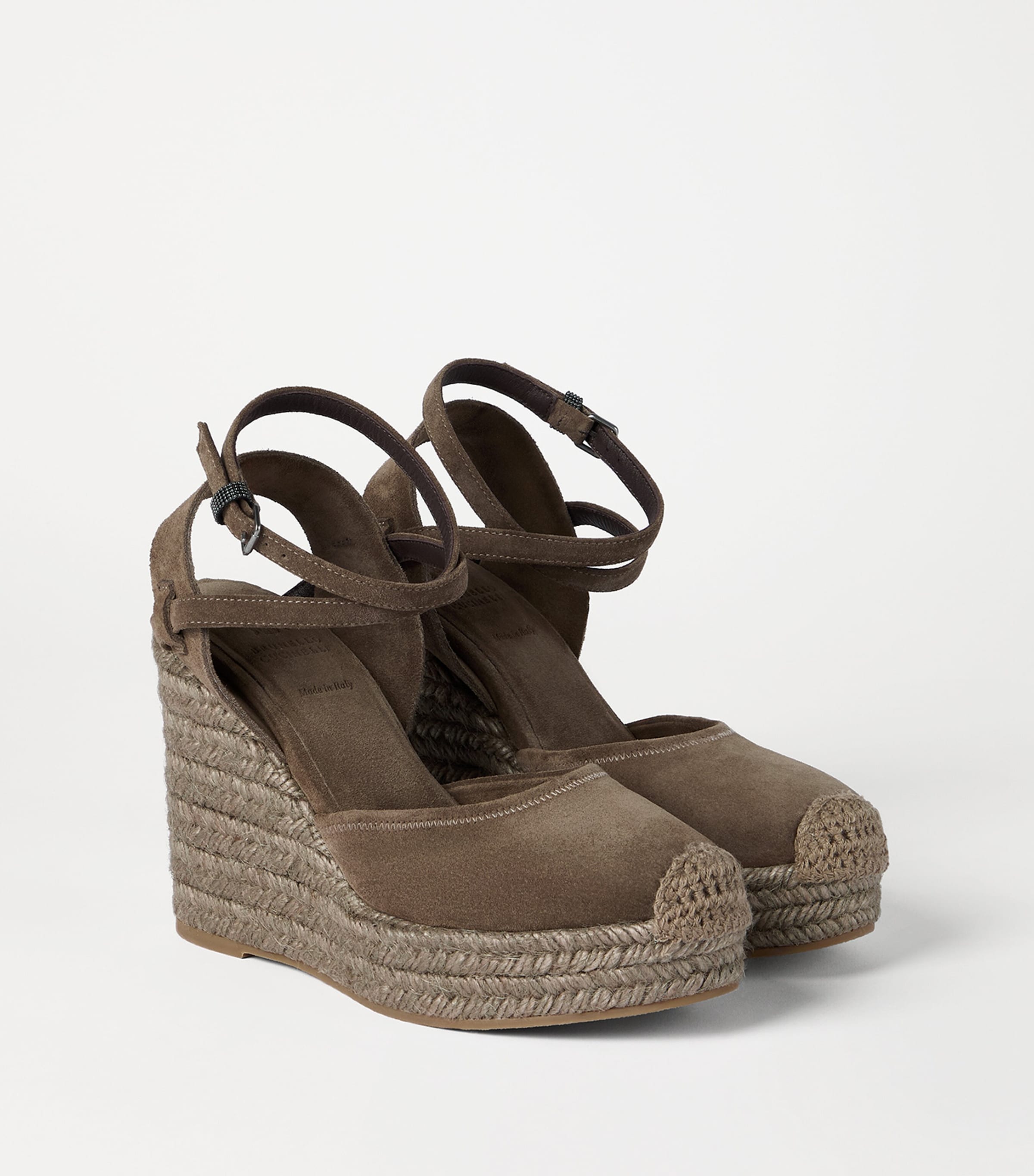 Brunello Cucinelli Suede Wedge Espadrilles 80 Image 3