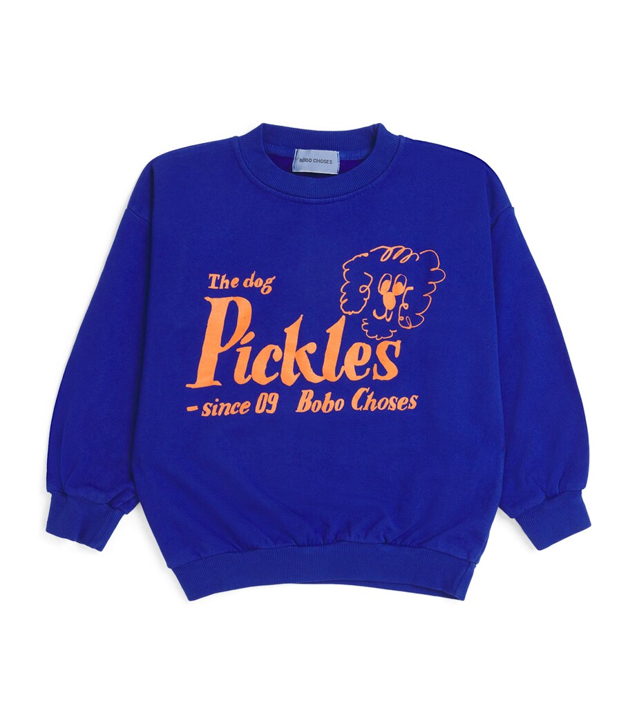Organic Cotton-Blend Pickles Dog Print Sweatshirt (6-7 Years) MIDNIGHT BLUE Image 1