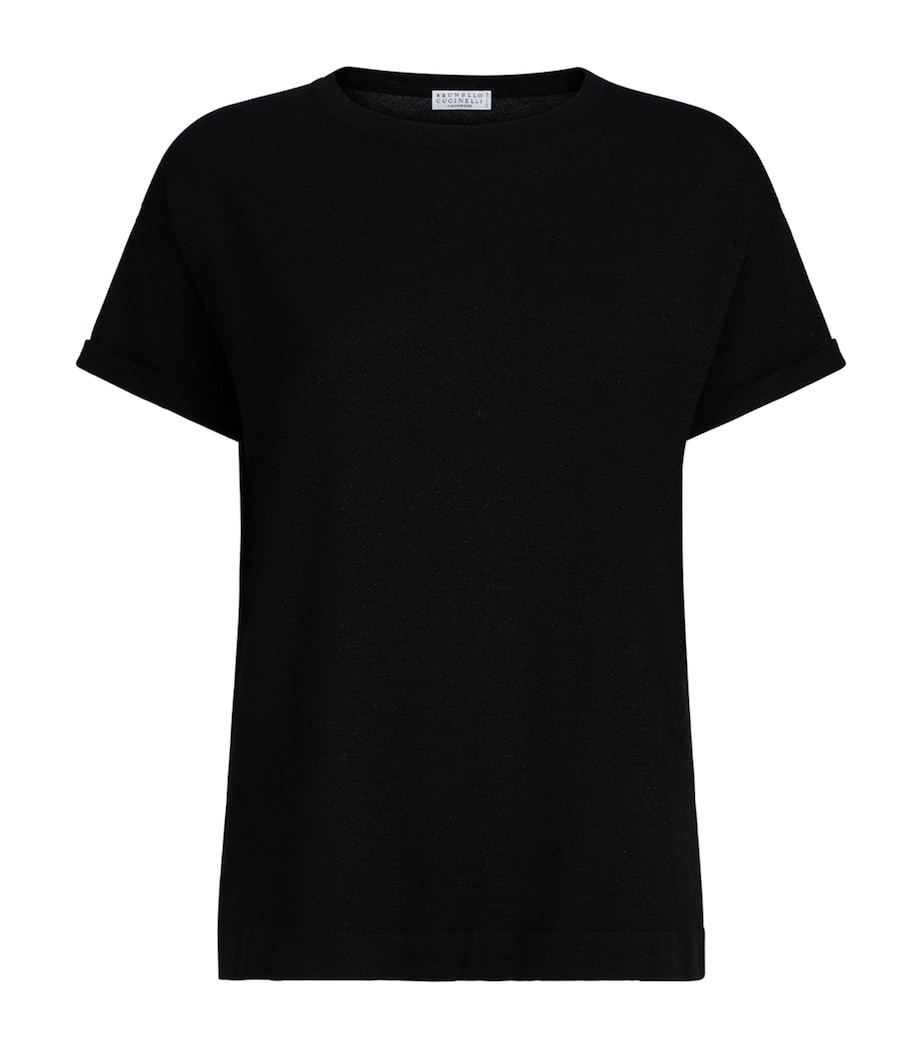 Brunello Cucinelli Womens Cashmere-Blend Sparkling T-Shirt Image 1