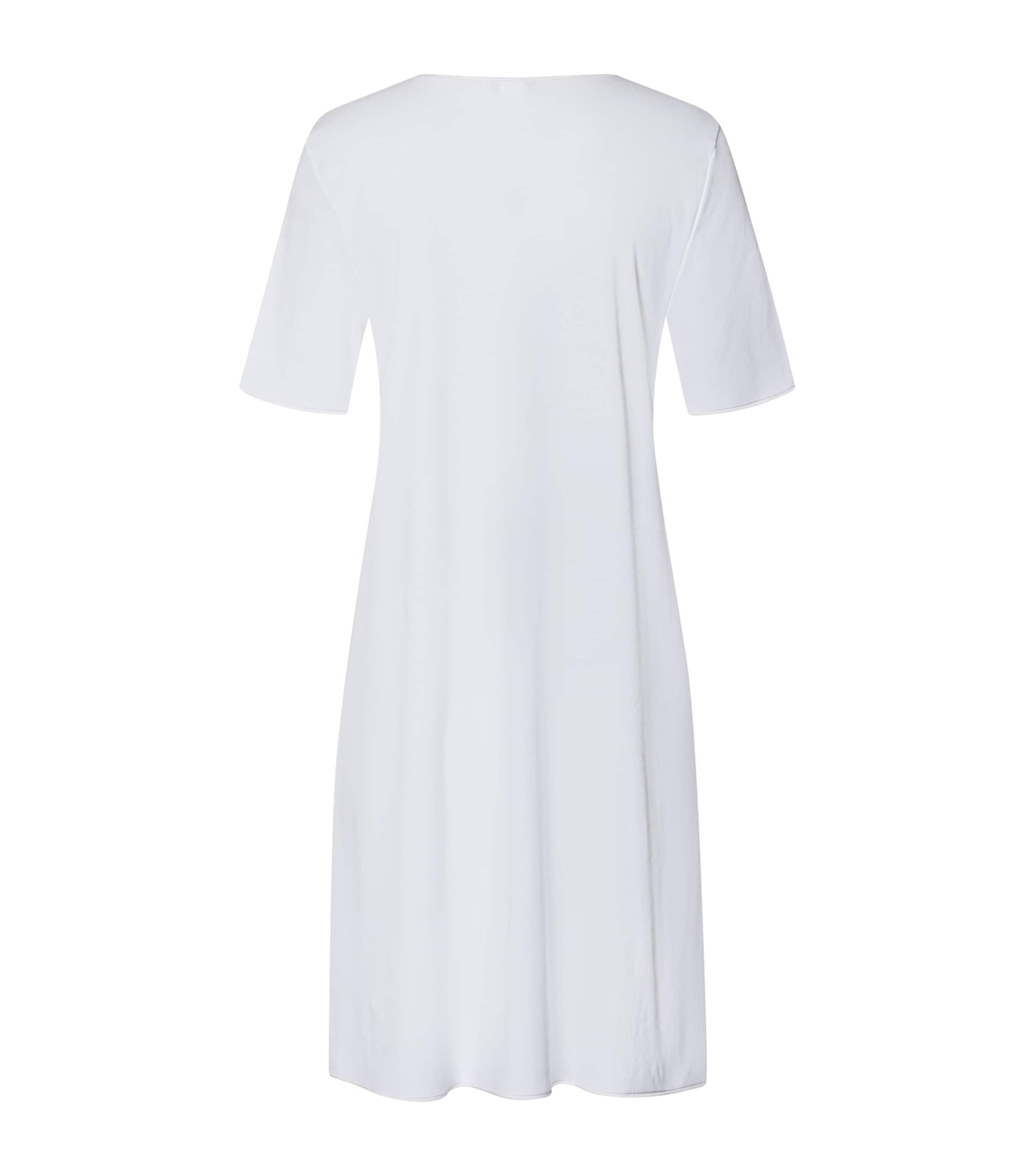 Short-Sleeve Cotton Silk Nightdress WHITE Image 2