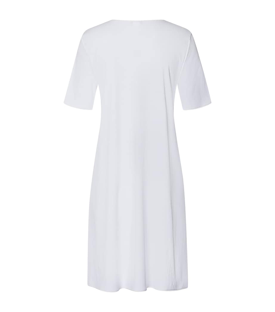 Short-Sleeve Cotton Silk Nightdress WHITE Image 2