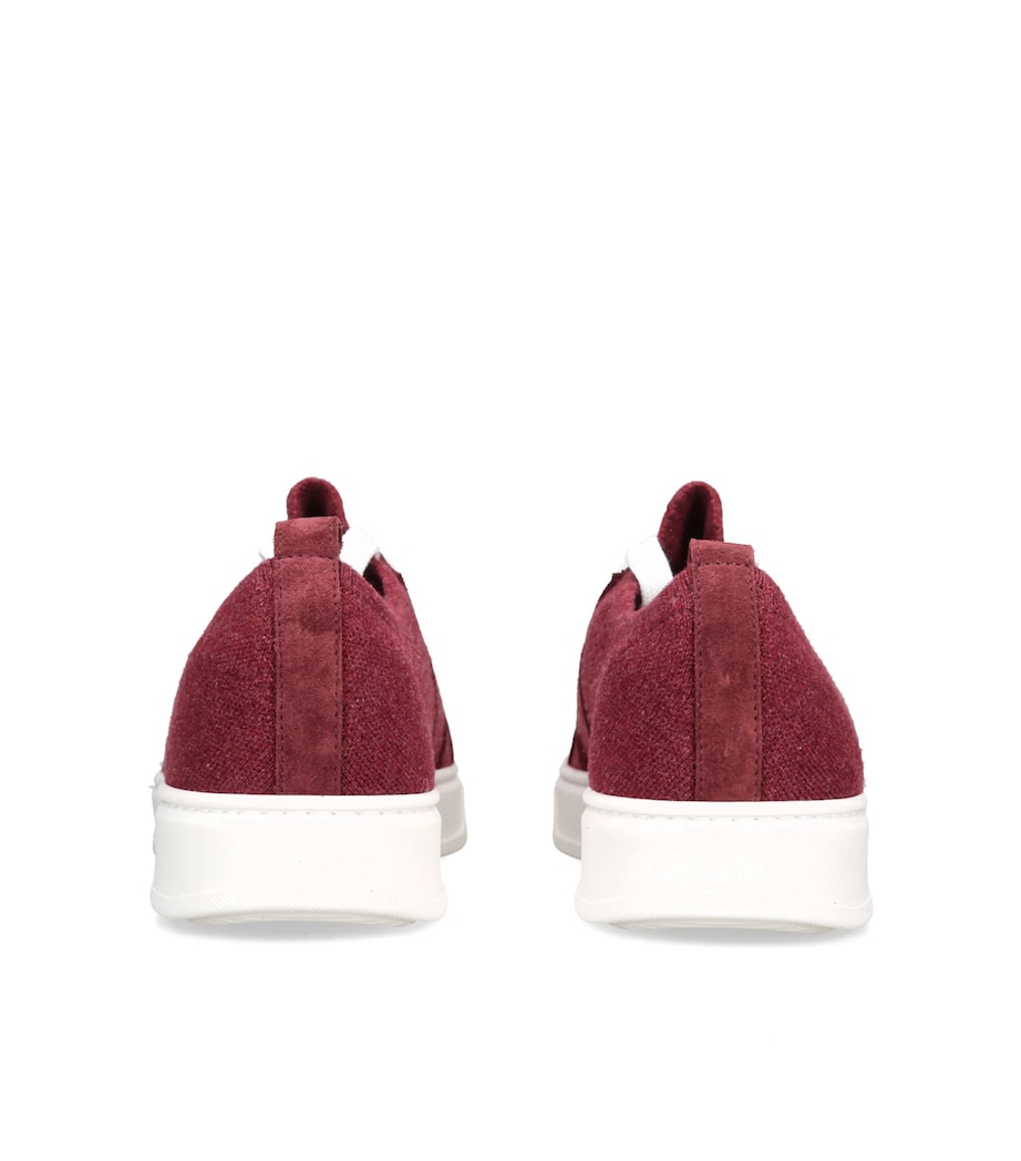Brunello Cucinelli Kids Cotton Knitted Sneakers Wine Image 4