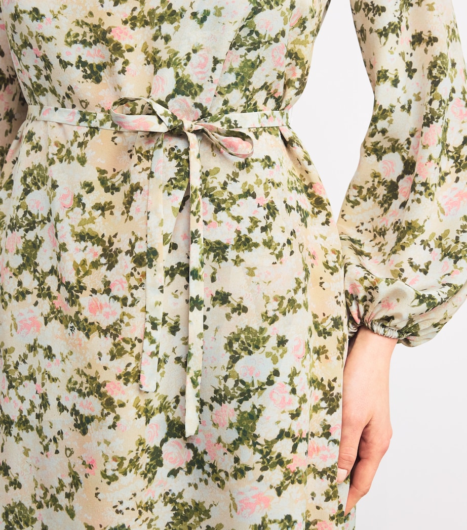 Silk Floral Mini Dress IVORY Image 4