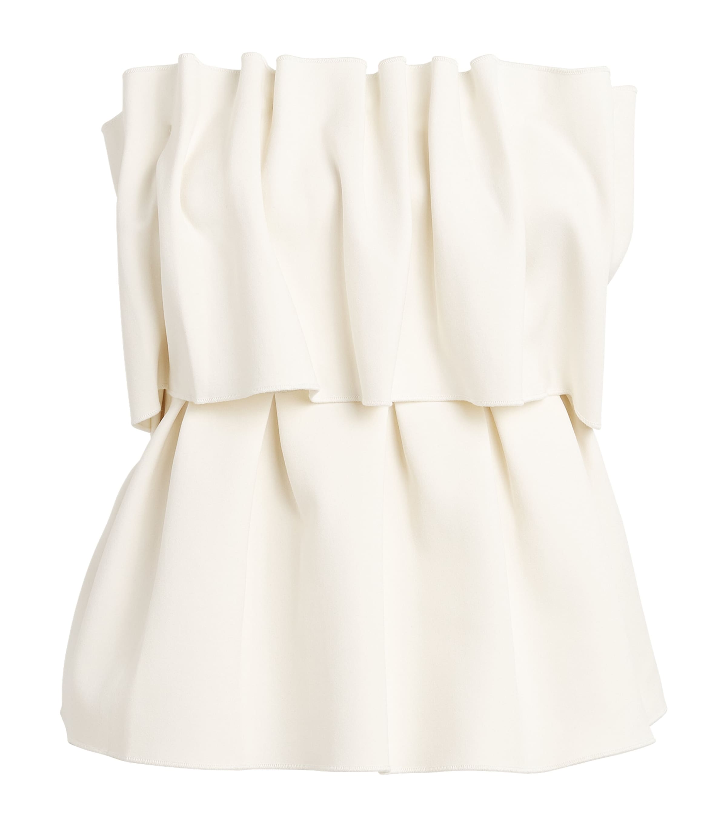 House Of Dagmar Sculpted Pleat Tube Top In White