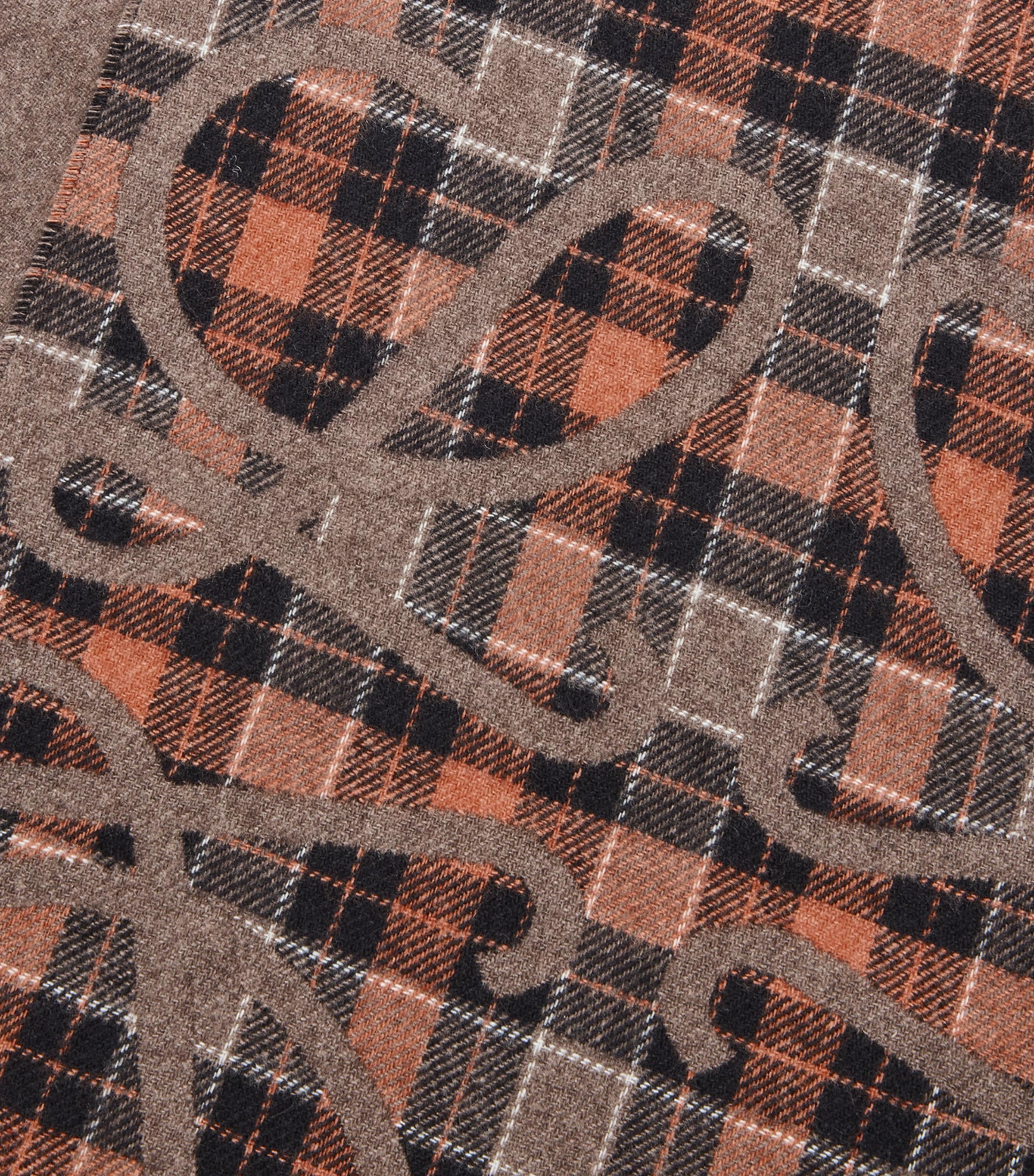 Silk-Cashmere Anagram Check Scarf BROWN MULTICOLOR Image 5