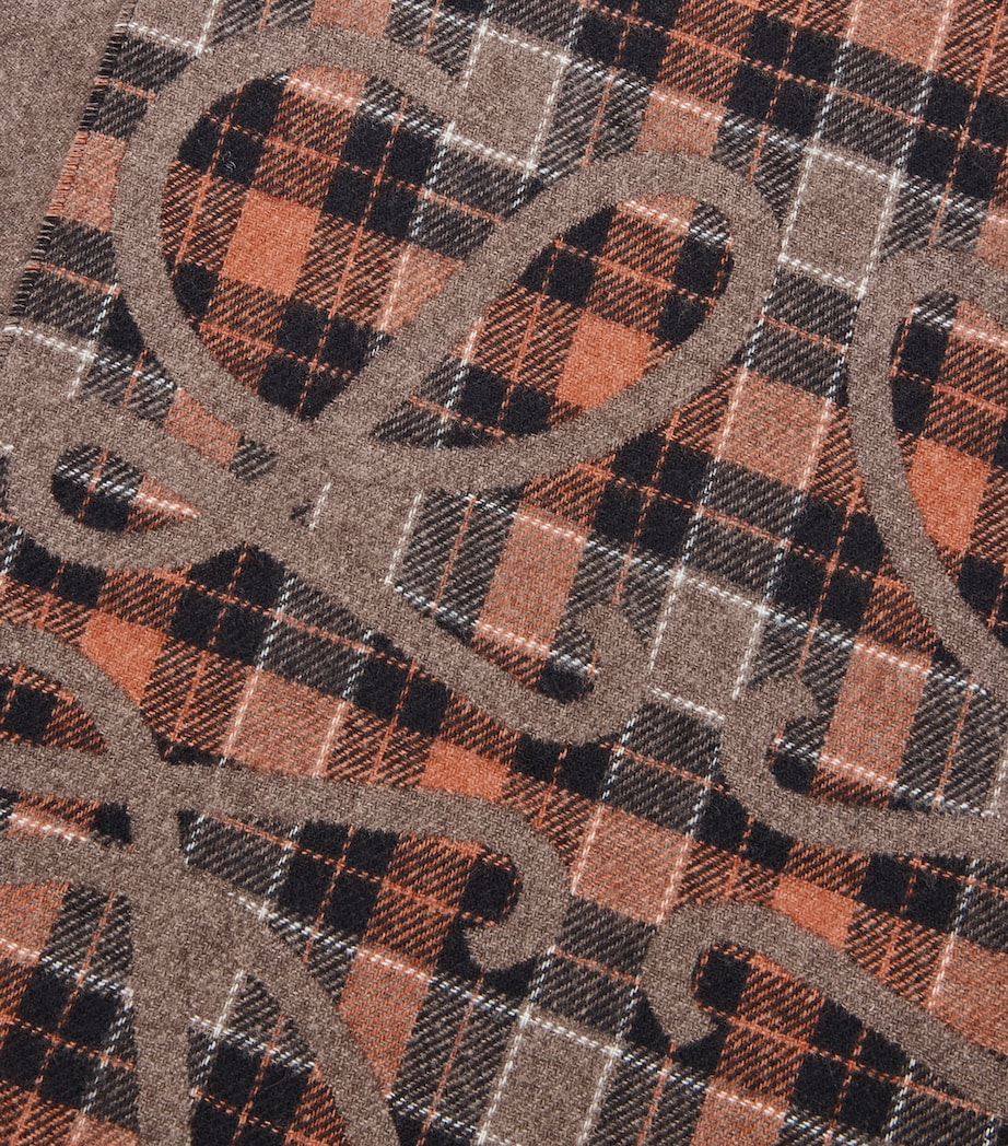 Silk-Cashmere Anagram Check Scarf BROWN MULTICOLOR Image 5