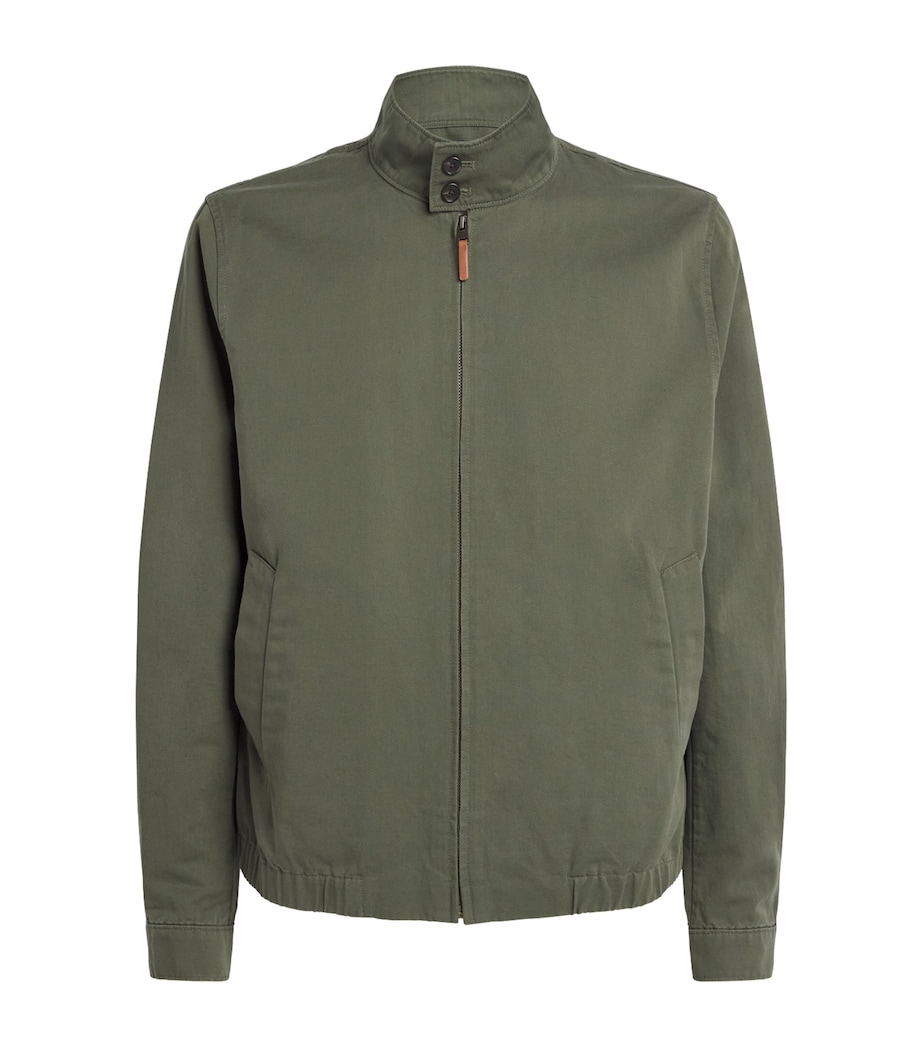 Vince Mens Cotton-Linen Bomber Jacket Coulter Green Image 1