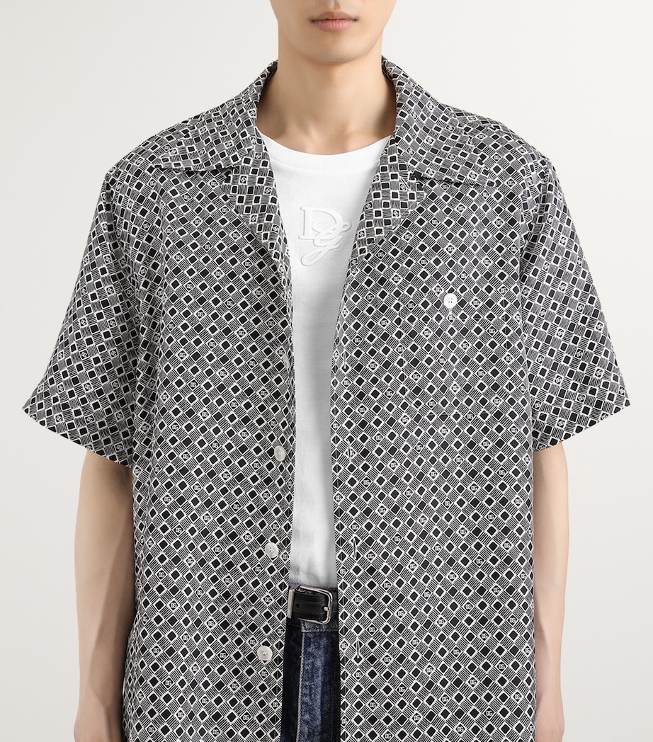 Silk DG Logo Short-Sleeve Shirt HN5KG-NERO Image 3
