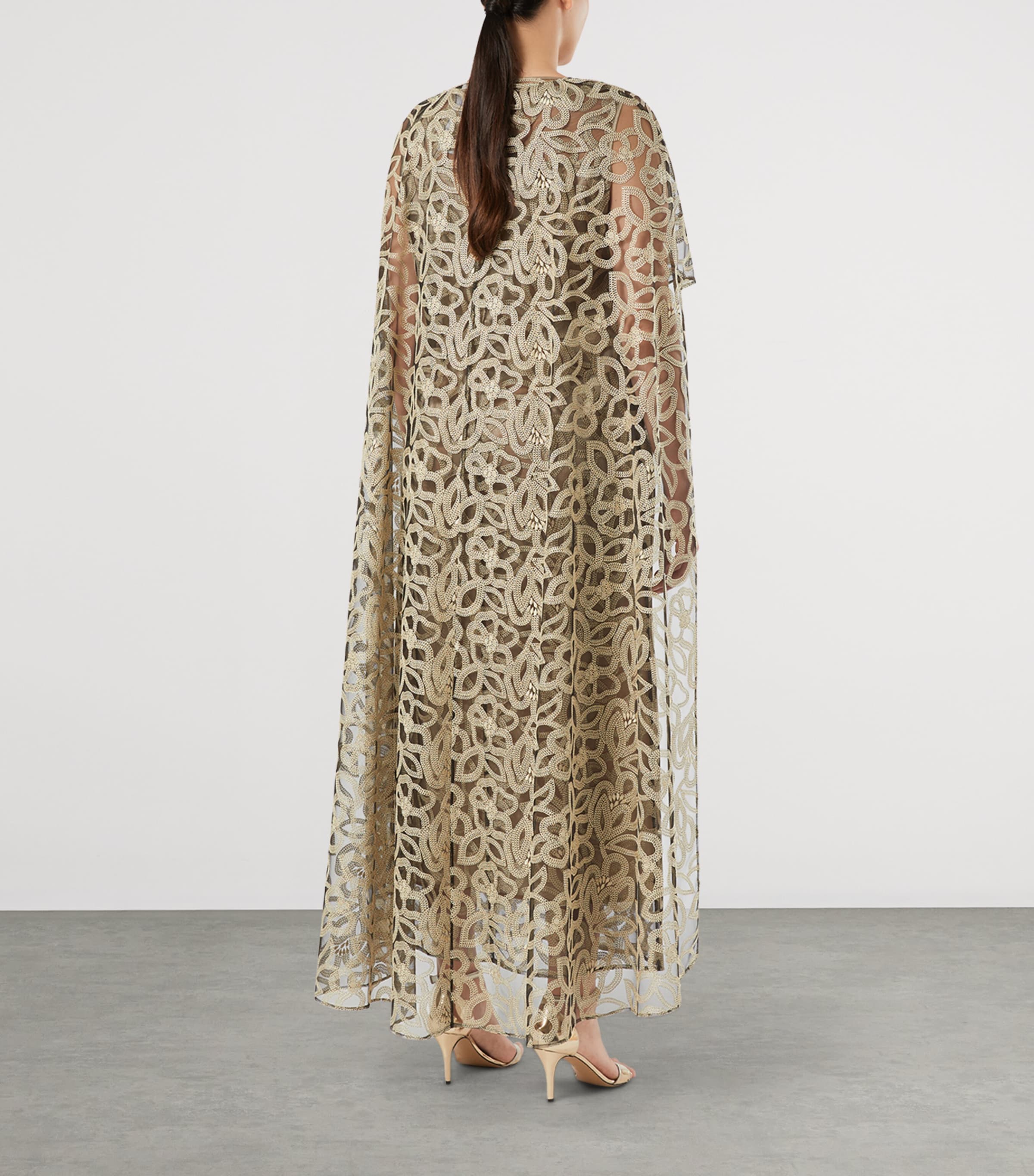 Marina Rinaldi Womens Tulle Embroidered Cape Black Image 4