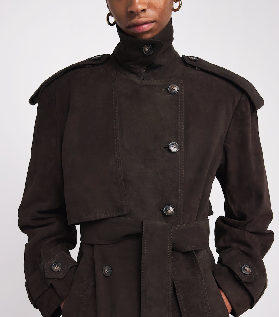 Suede Sienna Coat CHOCOLATE Image 6