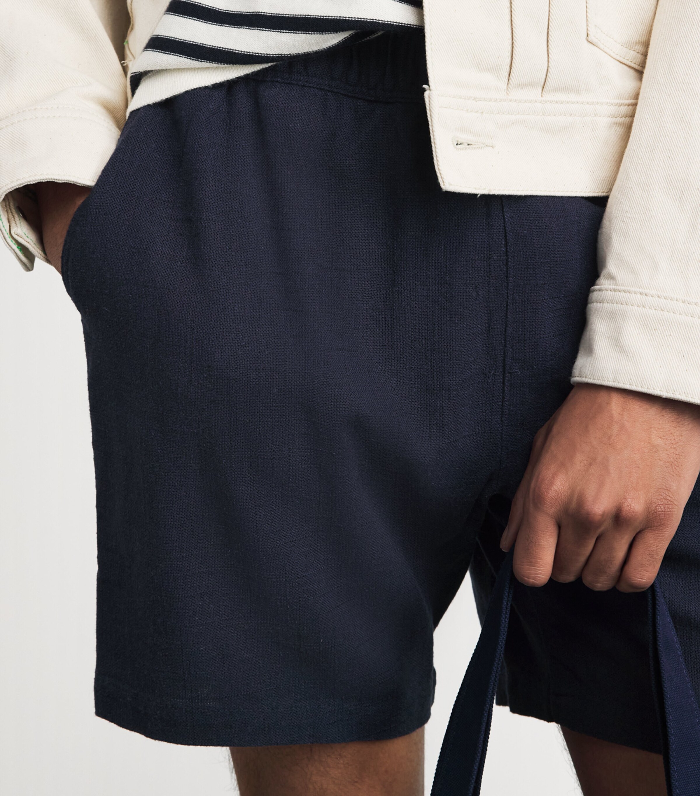 PAIGE Mens Elijah Shorts Deep Anchor Image 3