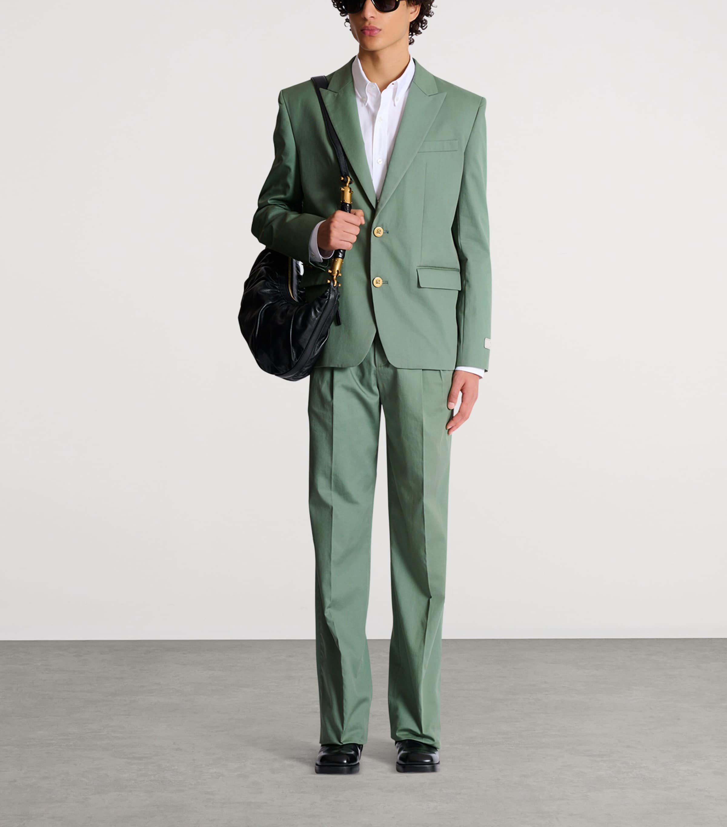 Balmain Mens Cotton Twill Blazer Vert Laurier Image 6