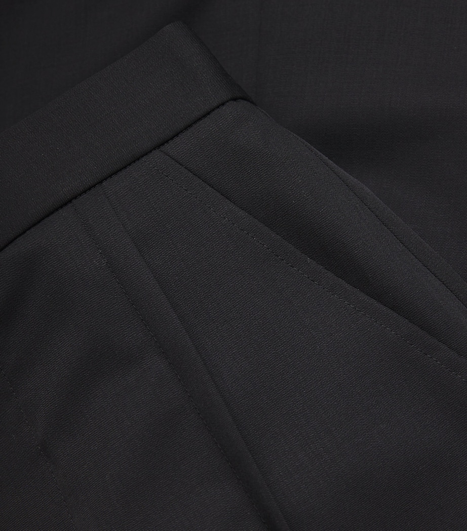 Virgin Wool Wide-Leg Trousers BLACK Image 5