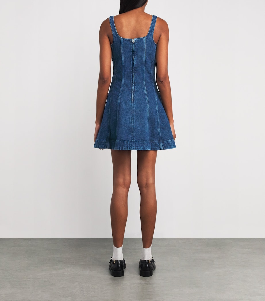 Denim Flared Mini Dress DENIM BLUE Image 4