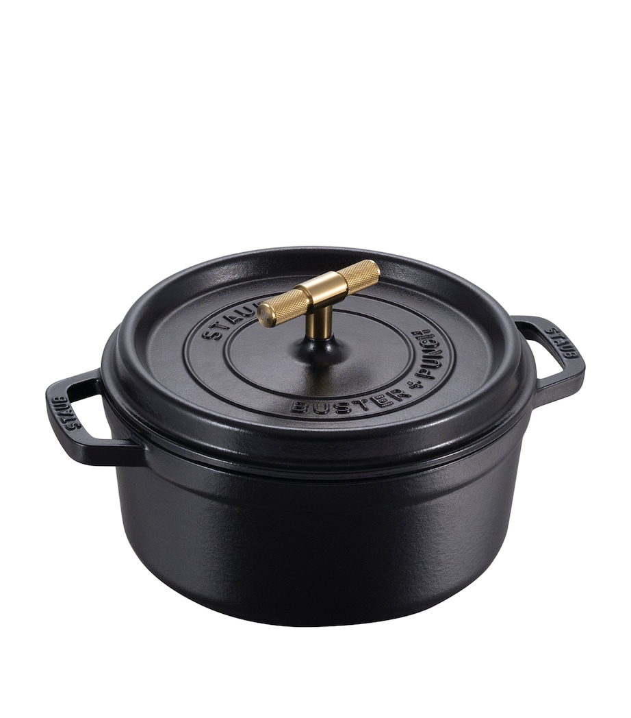x Buster + Punch Cocotte with Brass Knob (24cm) BLACK Image 1