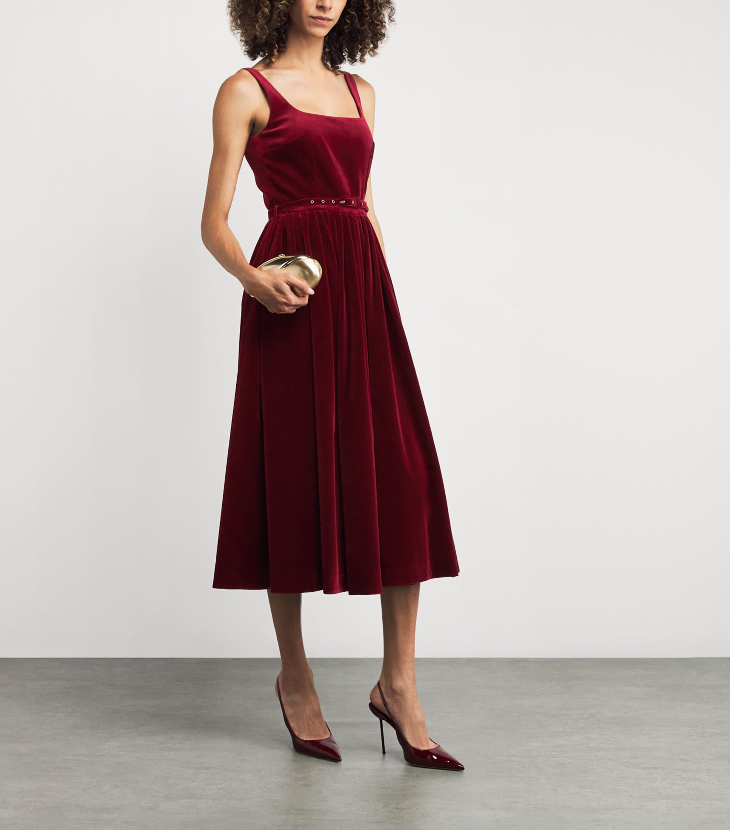 Velvet Eagle Midi Dress BURGUNDY Image 2