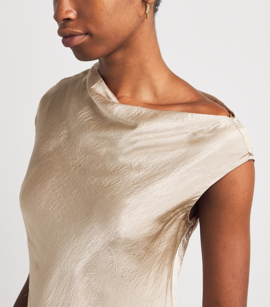 Satin Luster Maxi Dress C17 CHAMPAGNE Image 6