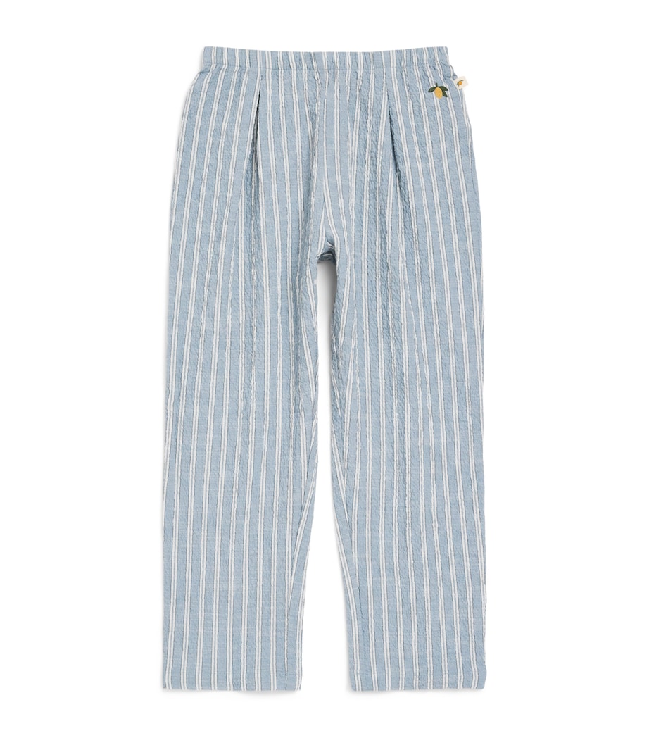 KONGES SLOJD Organic Cotton Elliot Chinos (12 Months-10 Years) Trio Bleu Stripe Image 1