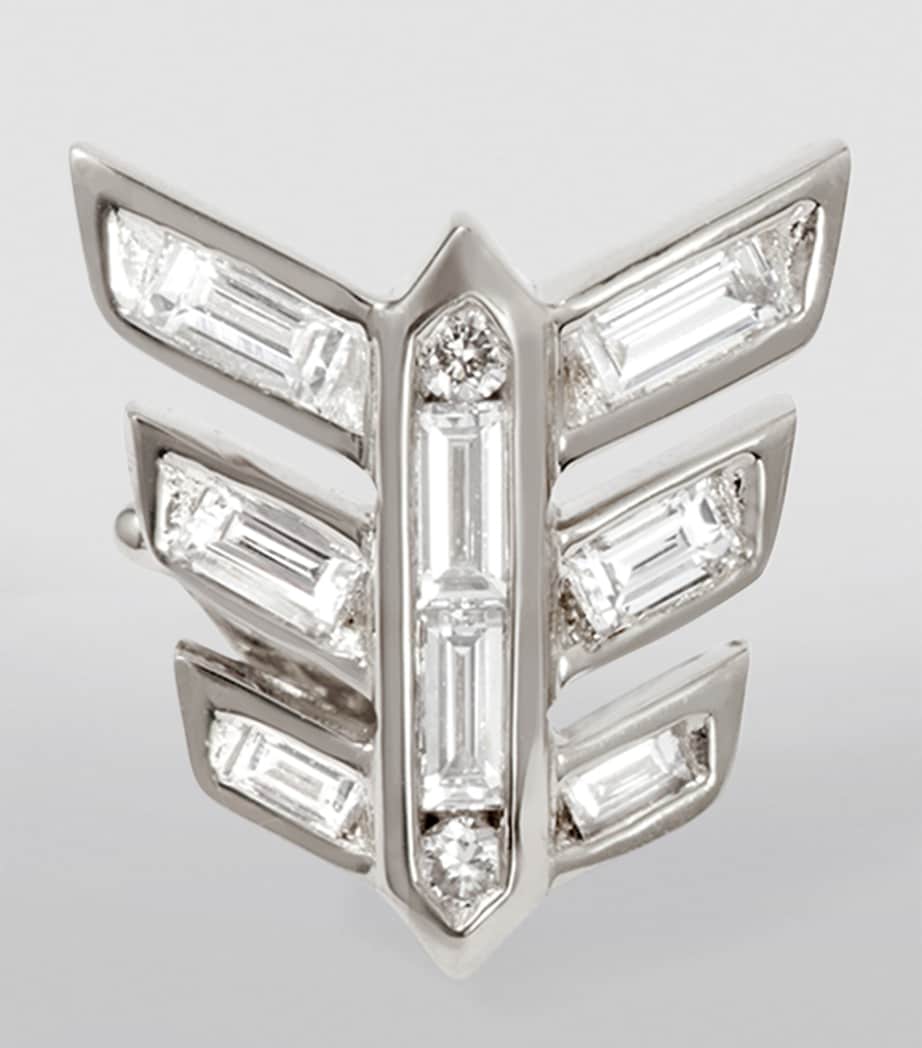 White Gold and Diamond Flight Stud Earrings WHITE GOLD Image 2