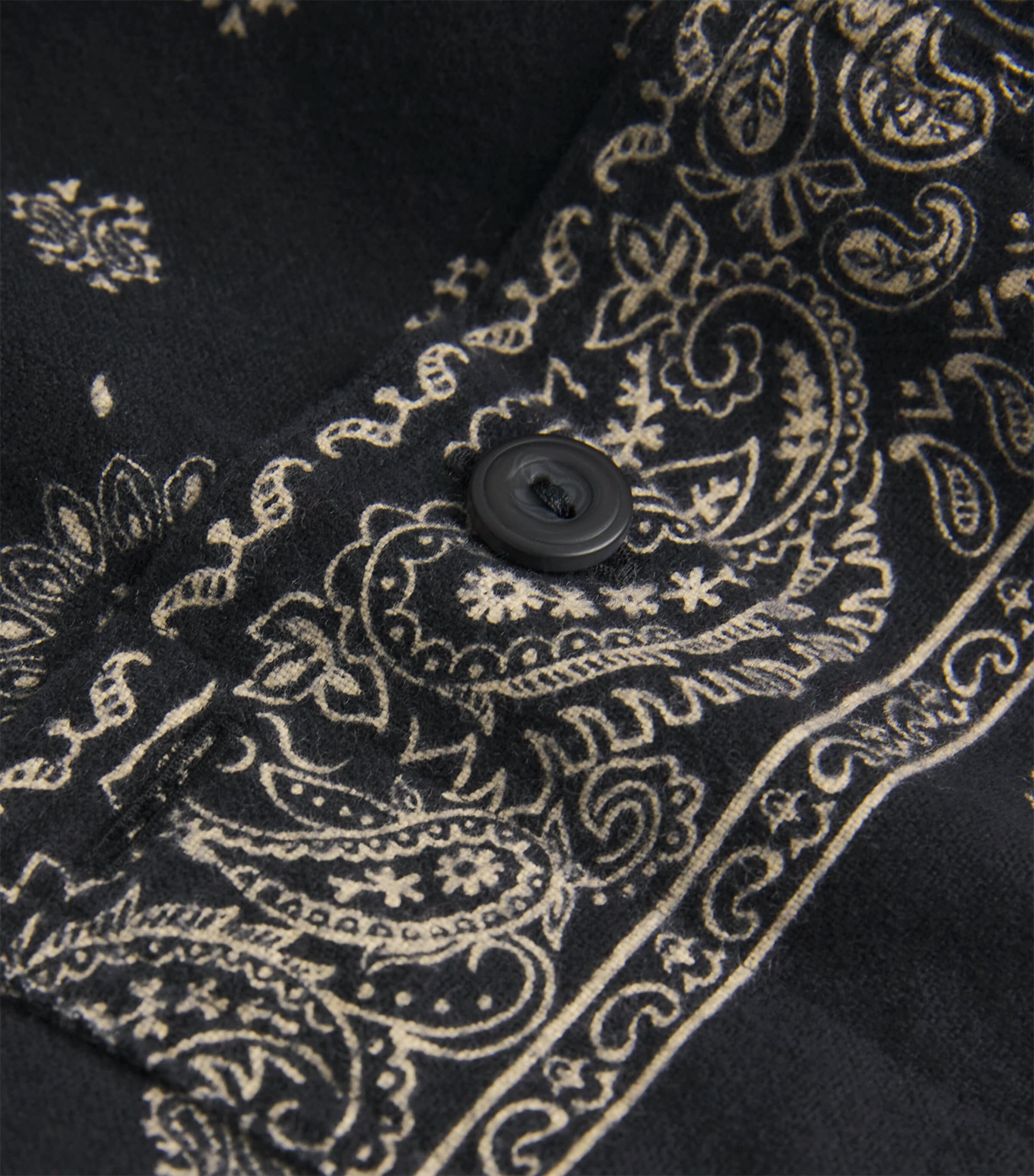 Flannel Bandana Print Shirt BLACK Image 5