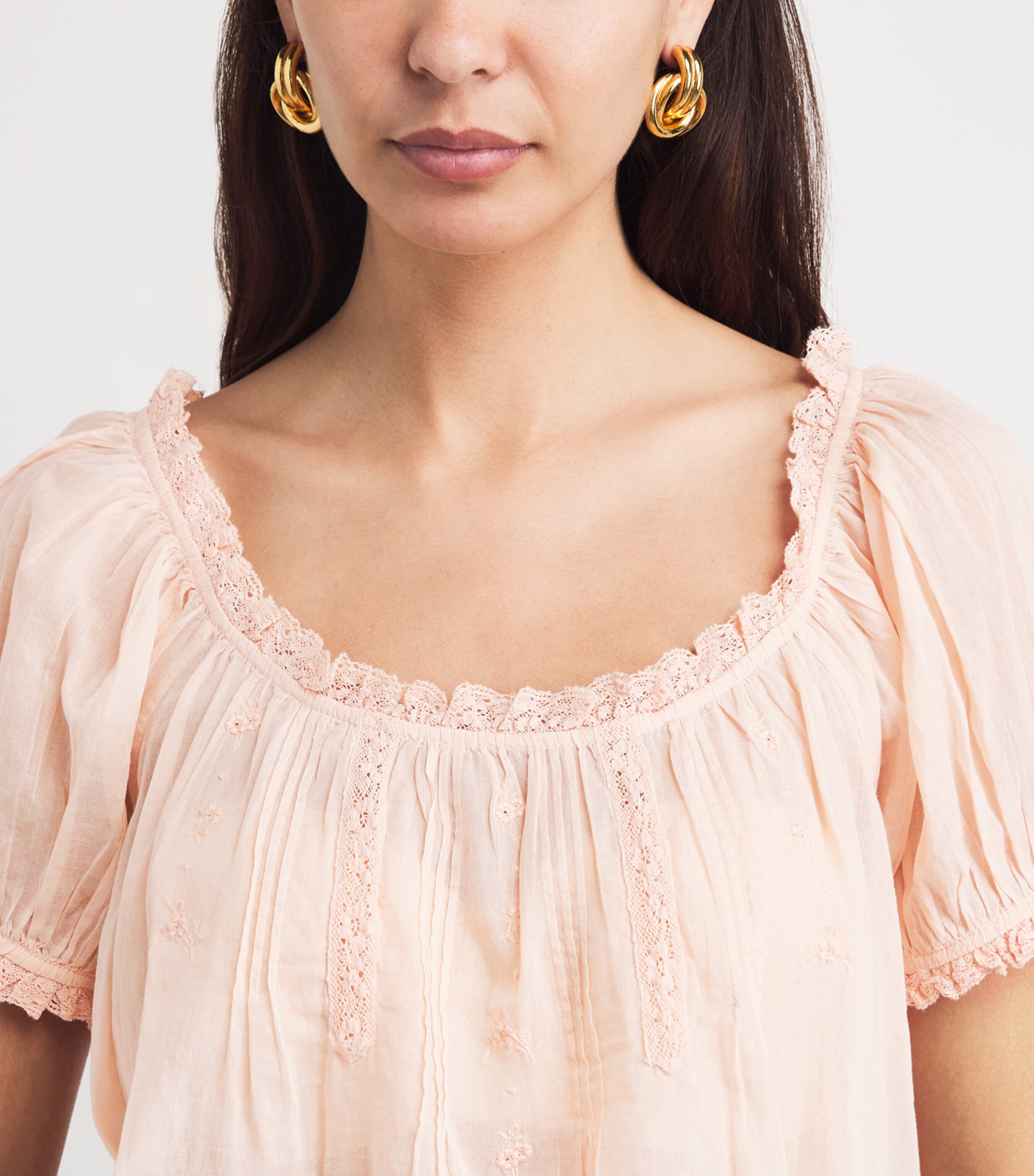 DÔEN Womens Organic Cotton Frederica Blouse Blush Image 3