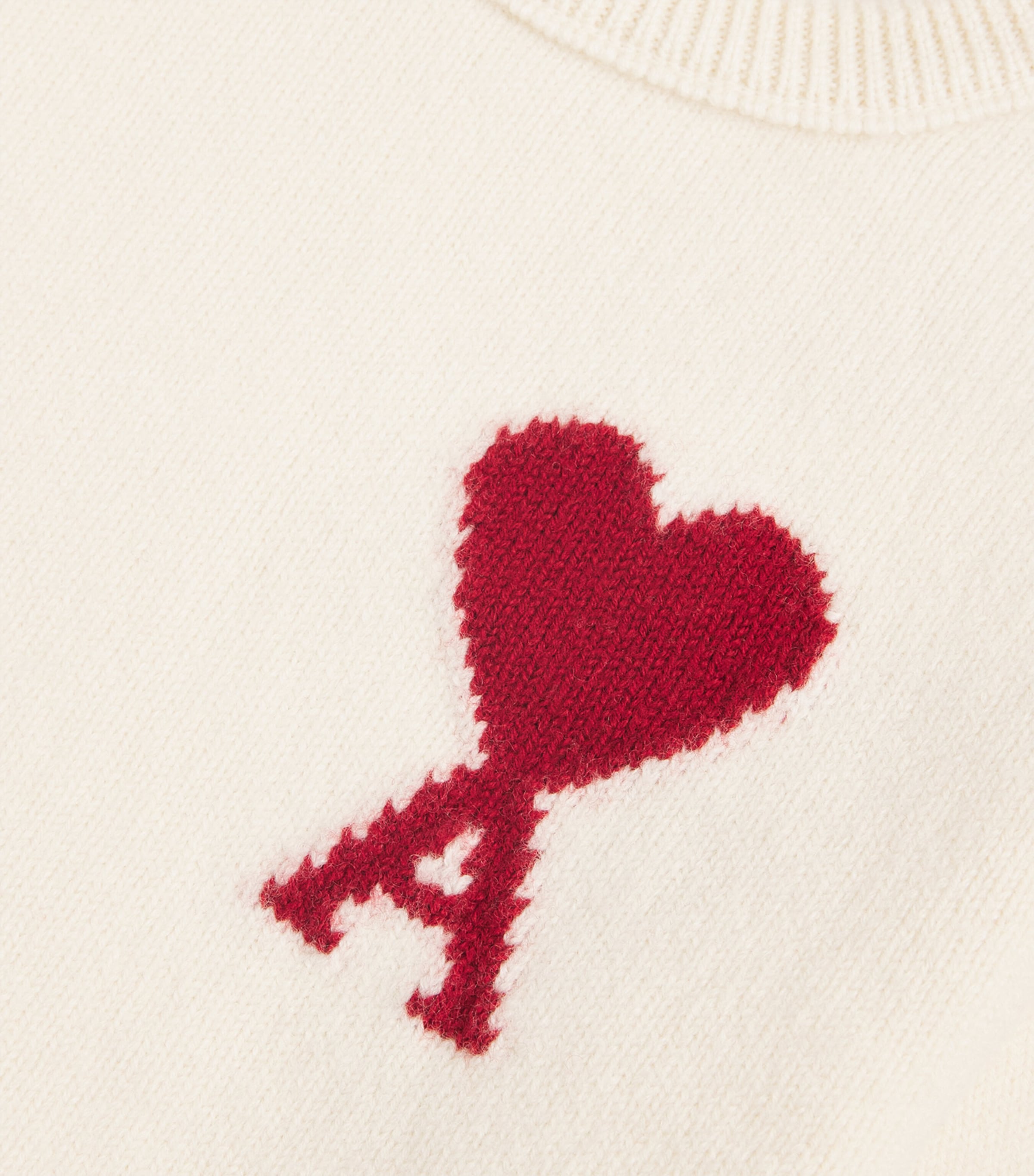 Wool Ami De Coeur Sweater (4-12 Years) 154-ECRU/ROUGE Image 3