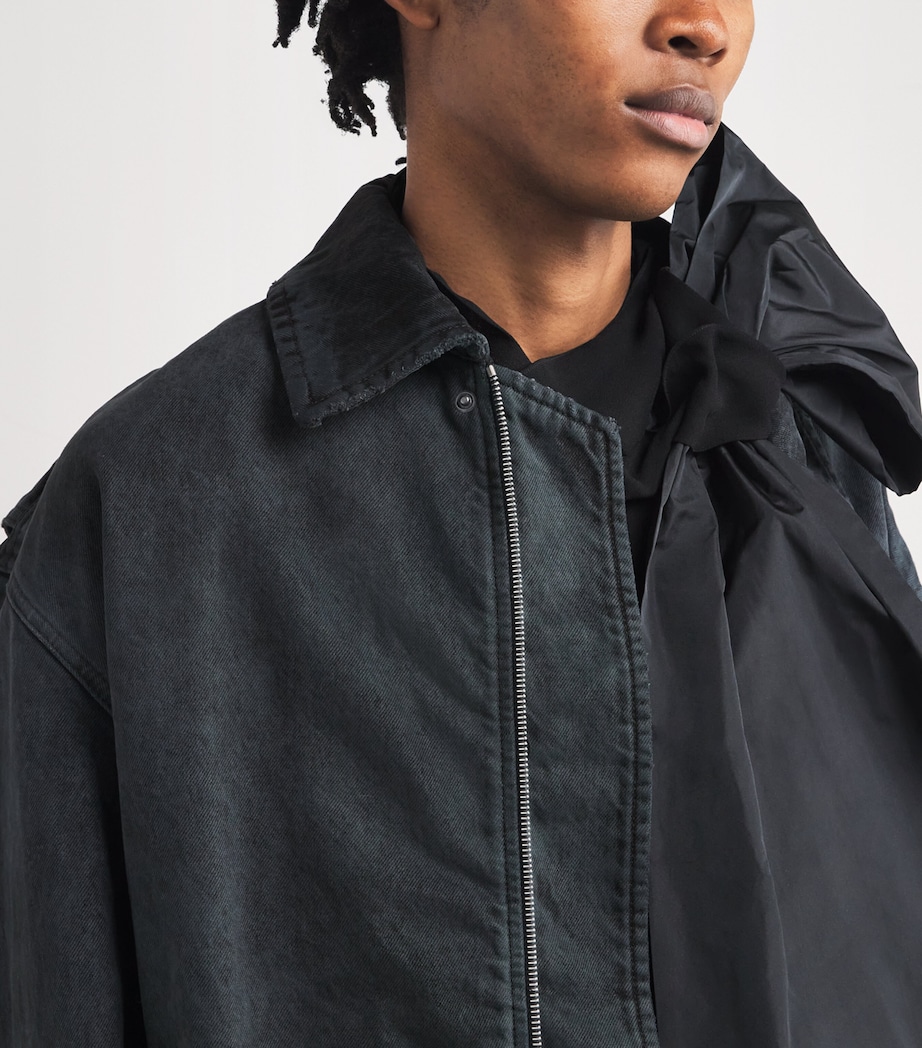Denim Overdyed Workwear Jacket PETROL 508 Image 7