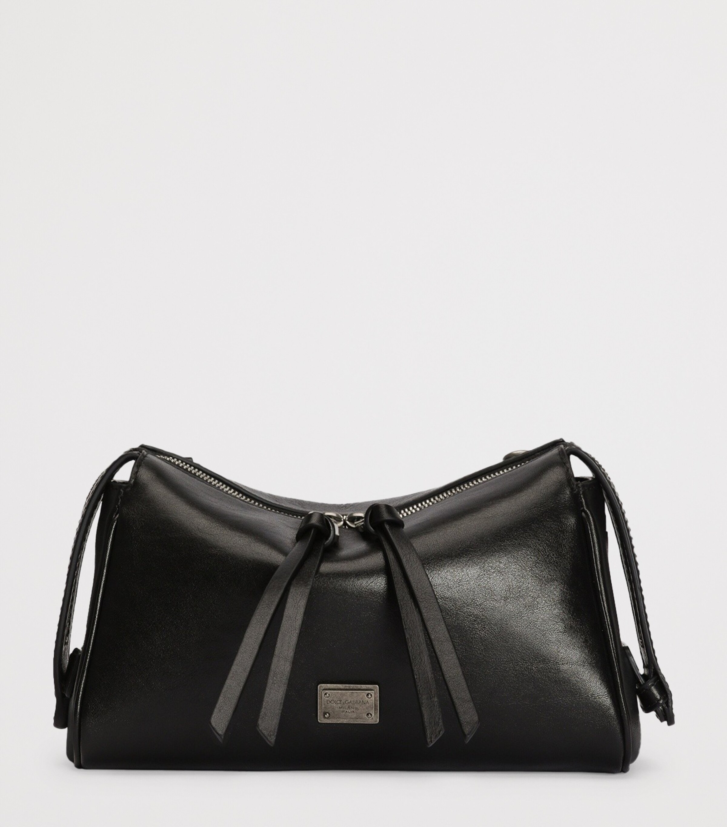 Dolce&Gabbana Calfskin Vittoria Shoulder Bag Black Image 3