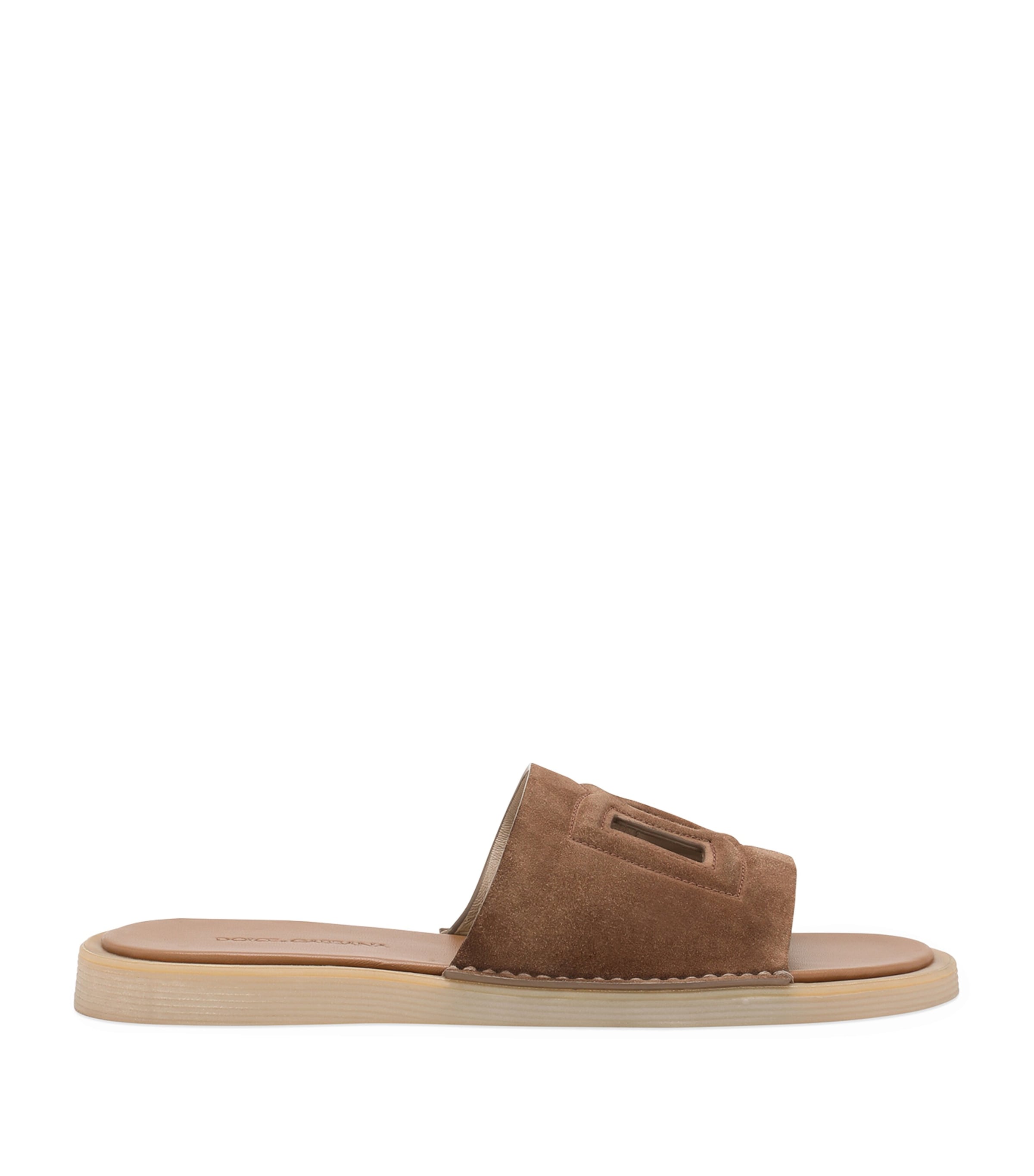 Shop Dolce & Gabbana Suede Logo Sandals