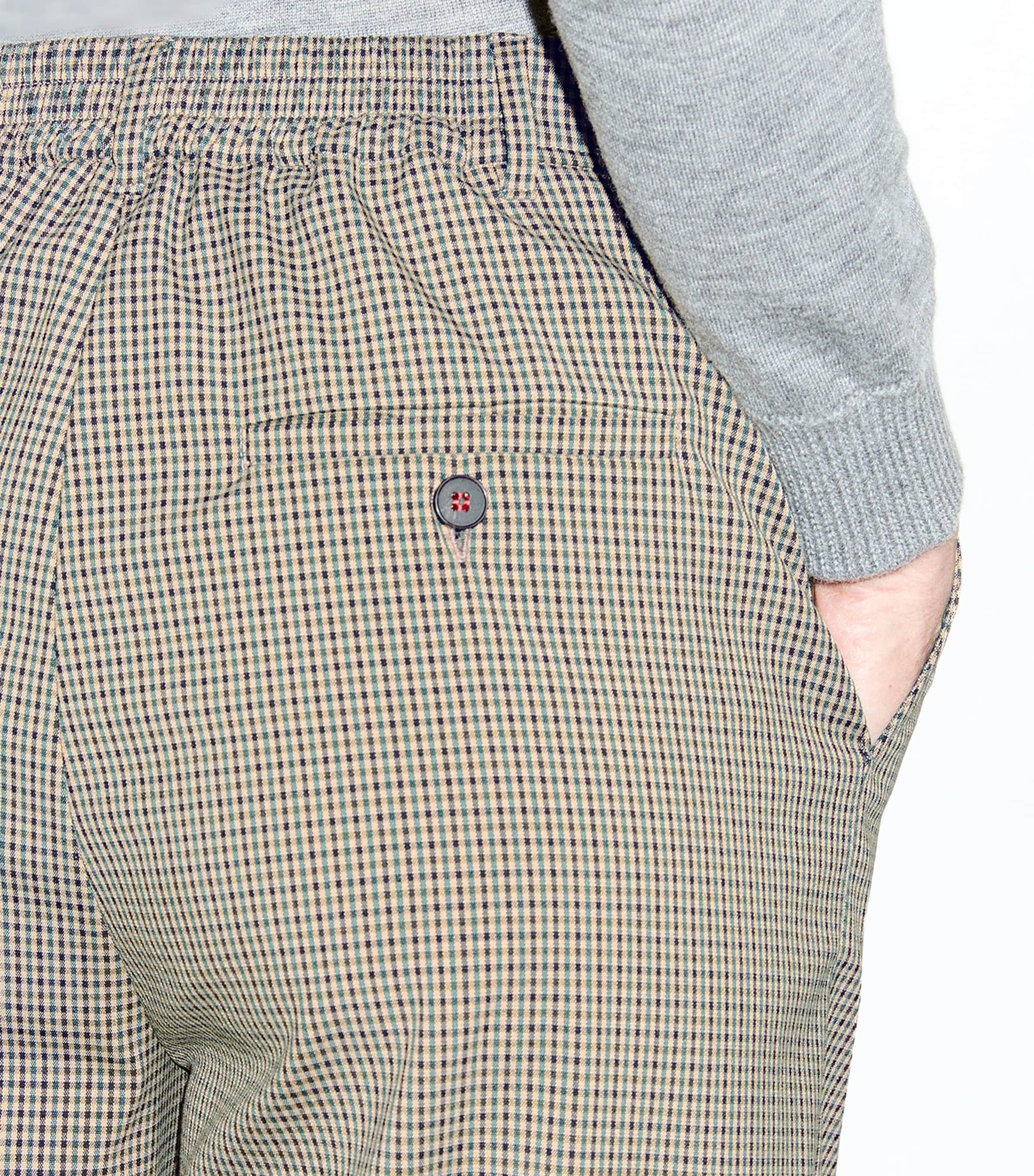 MAX&Co. Womens Houndstooth Check Wide-Leg Trousers Beige Image 5