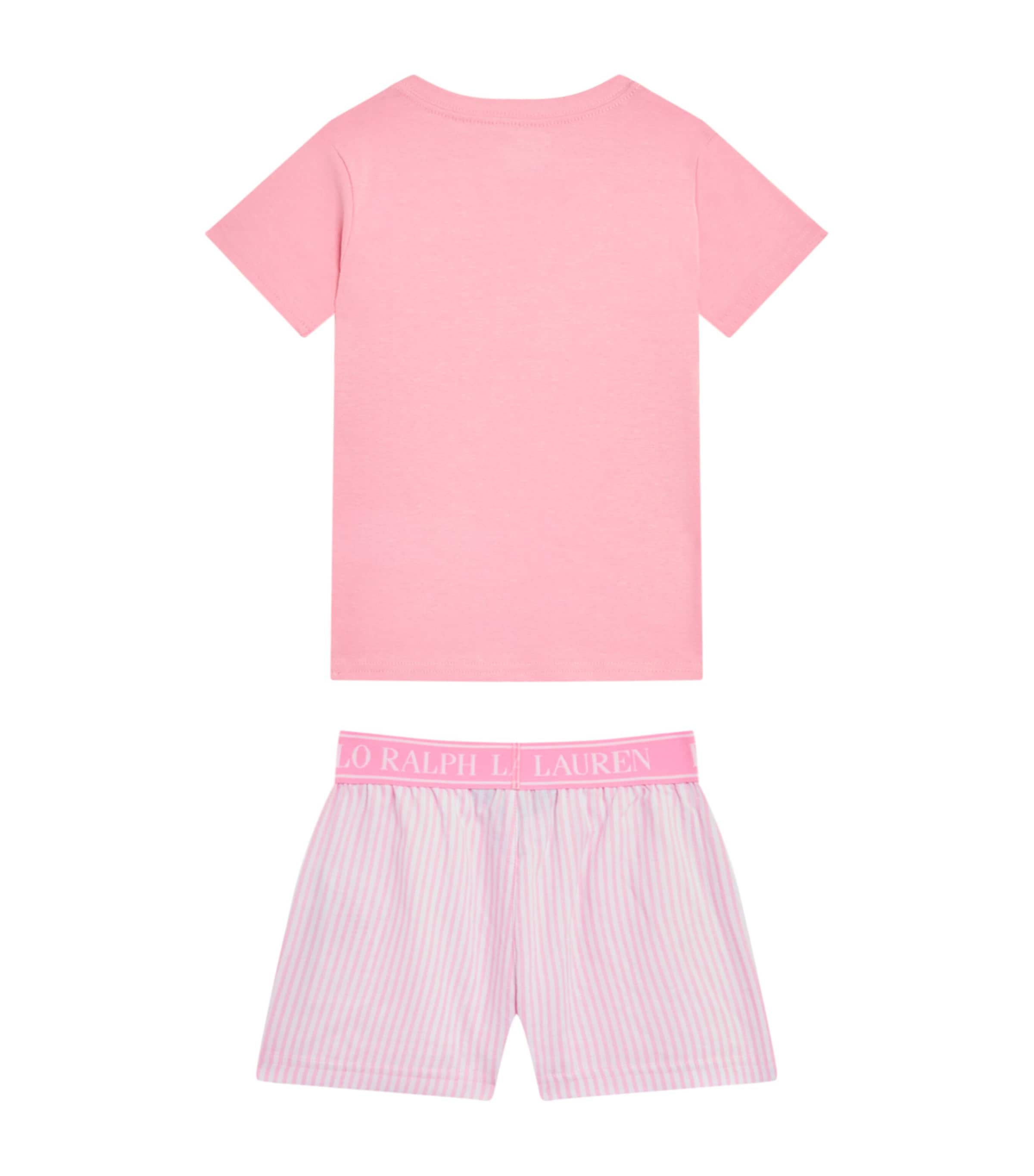 Logo Pyjama Set (4-6 Years) W2QWHITE/CARMEL PINK Image 3