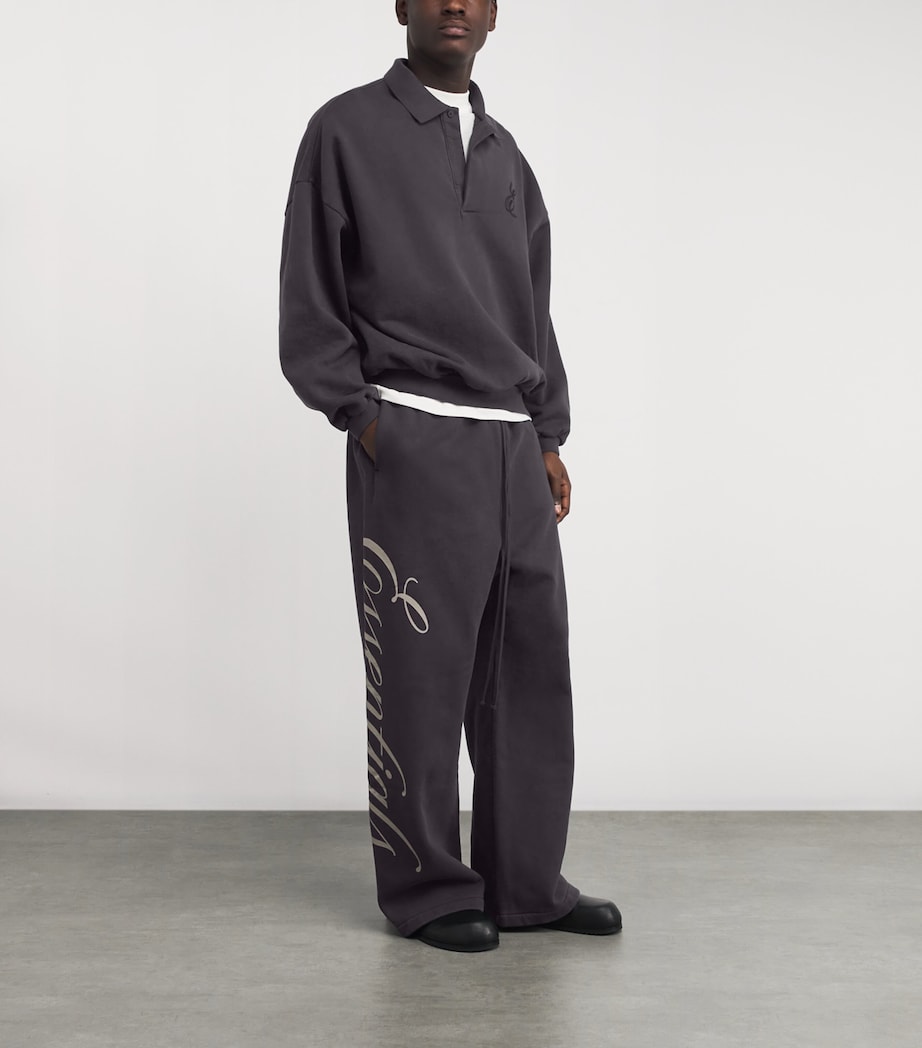 Cotton Script Polo Sweatshirt VINTAGE BLACK Image 2