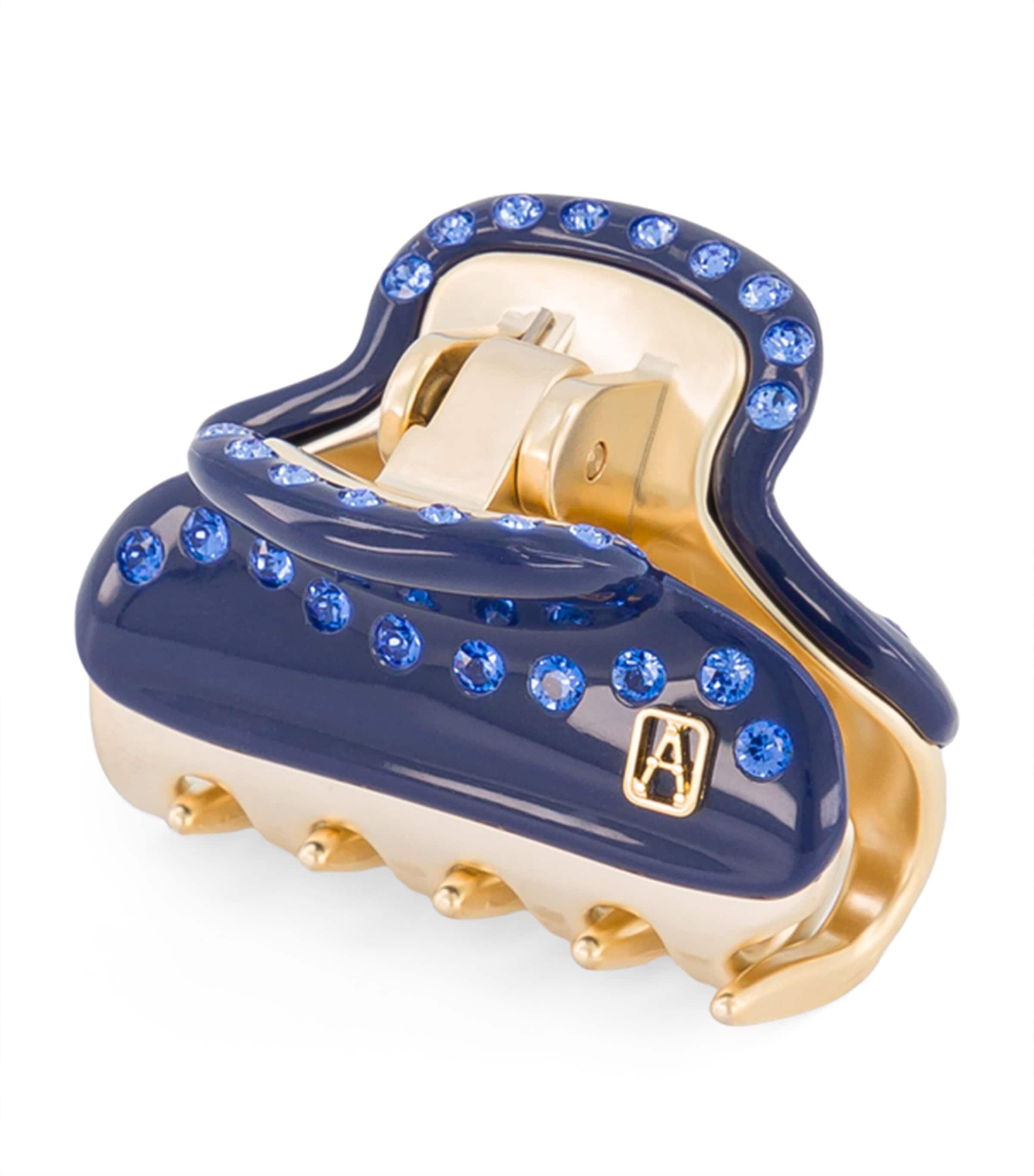 Gold-Plated Crystal-Embellished Claw Hair Clip M5- MARINE/OR Image 2