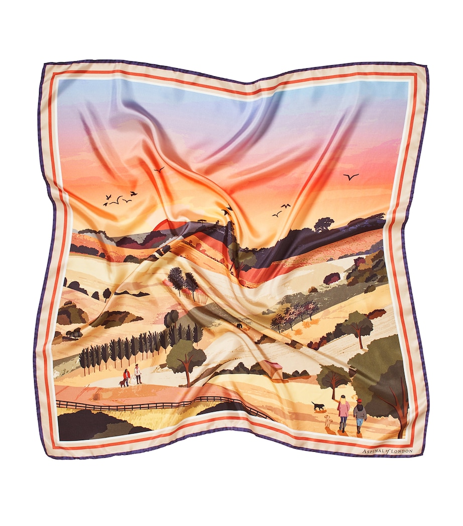 Silk Printed Scarf ORANGE Image 2
