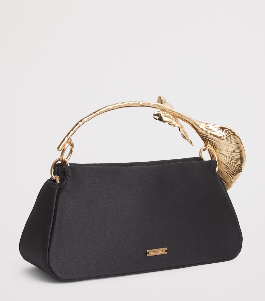 Cult Gaia Mini Silk-Satin Calla Top-Handle Bag Black Image 3