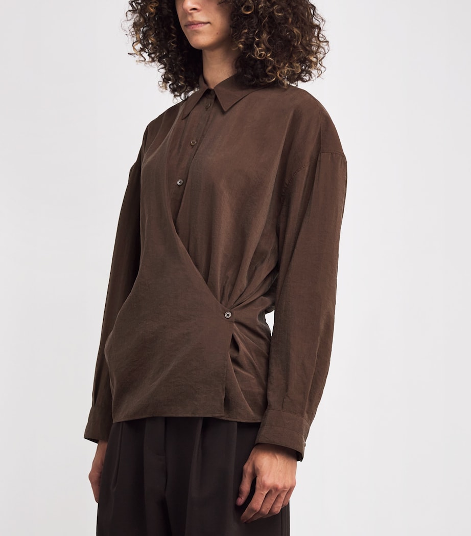 Silk-Blend Twisted Shirt BR402 BRUNETTE Image 3