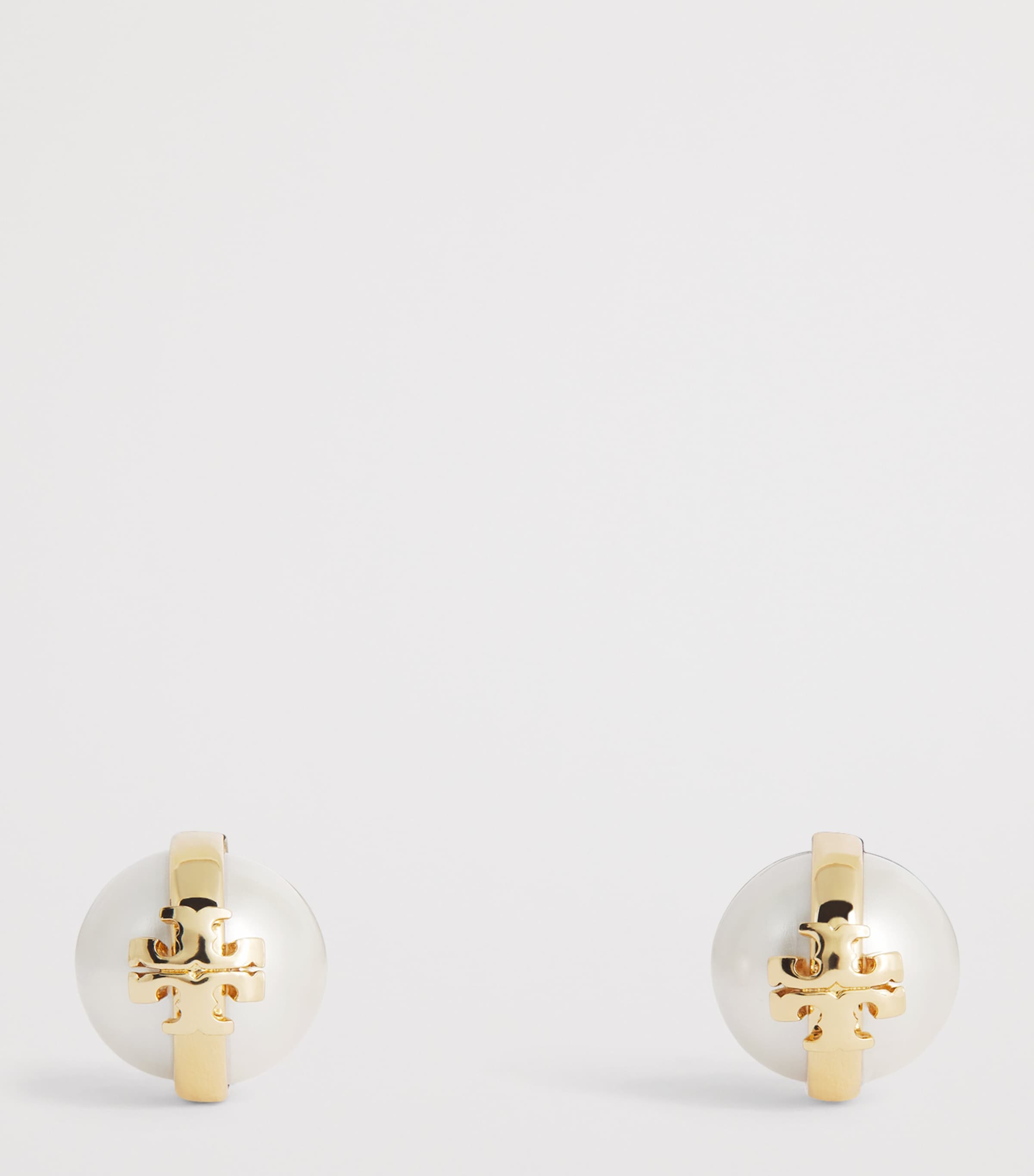 Pearl Stud Earrings LIGHT BRASS / PEARL Image 3