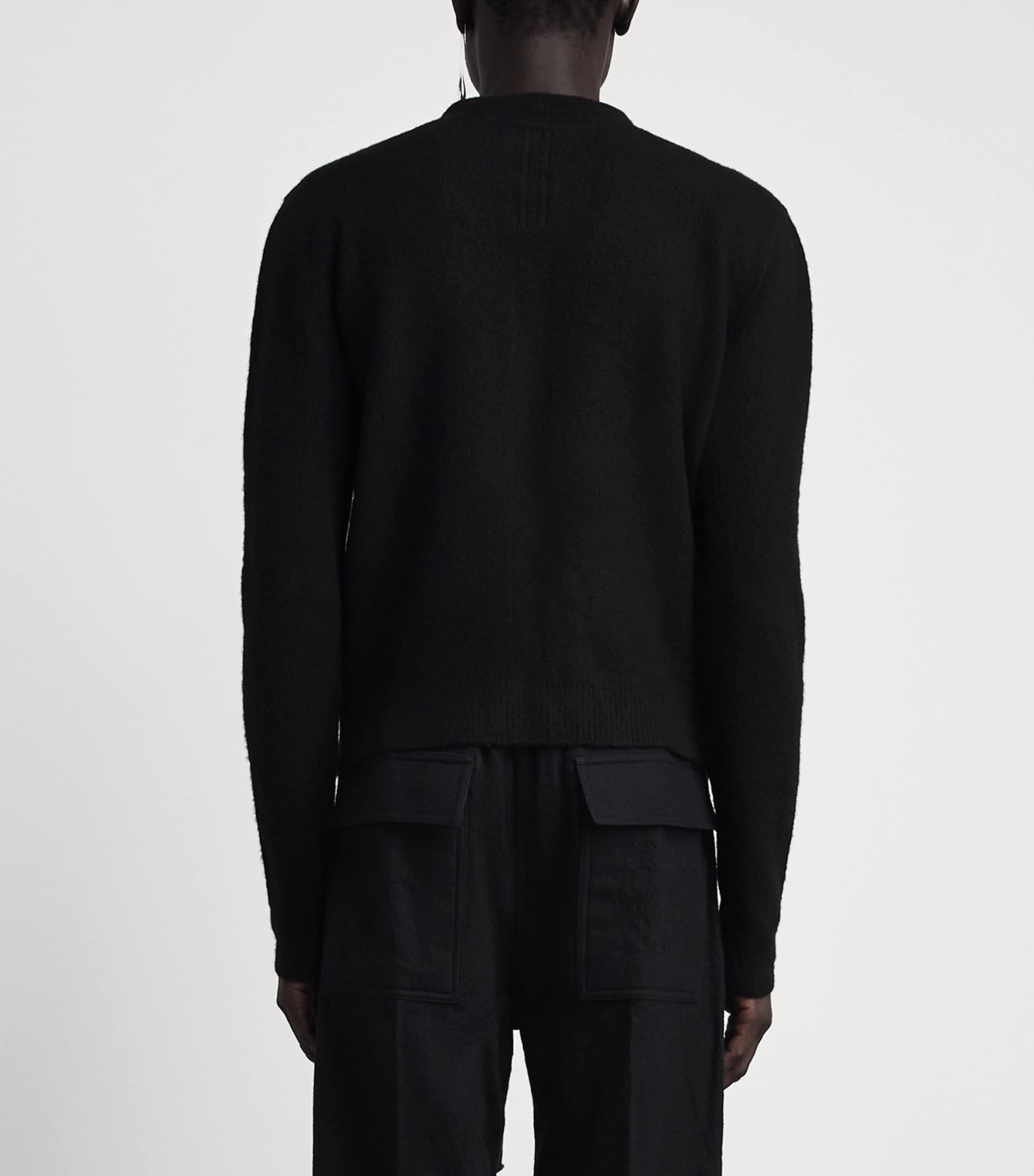 Rick Owens Mens Cashmere-Blend Crew-Neck Sweater Black Image 5