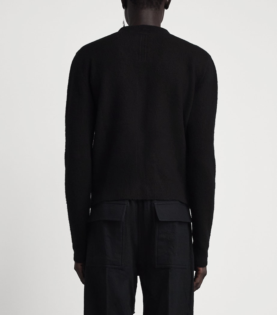 Rick Owens Mens Cashmere-Blend Crew-Neck Sweater Black Image 5