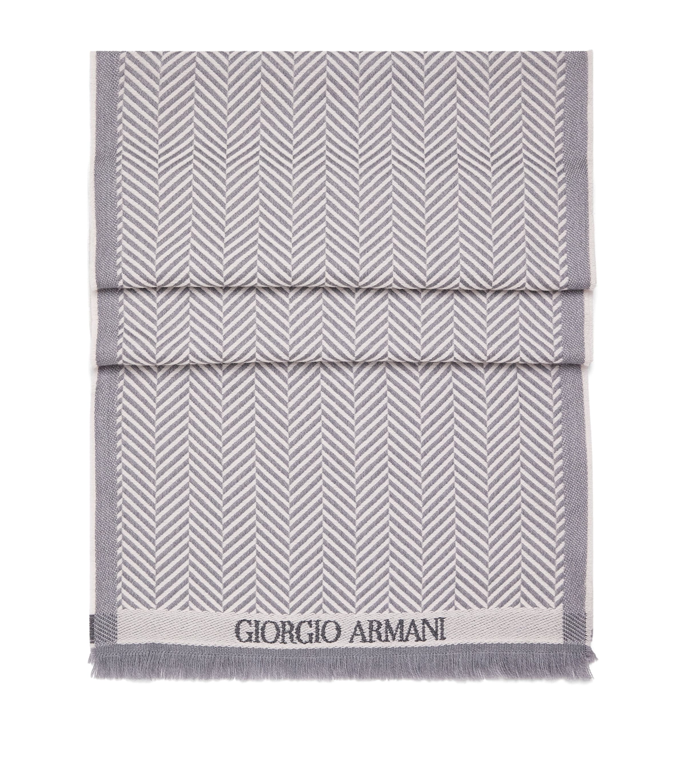 Giorgio Armani Wool Herringbone Scarf Image 1