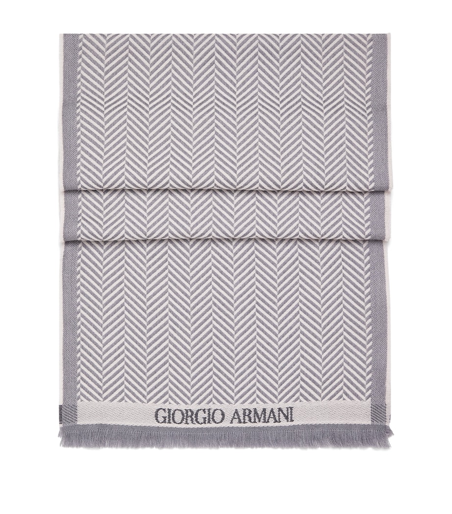 Giorgio Armani Wool Herringbone Scarf Image 1