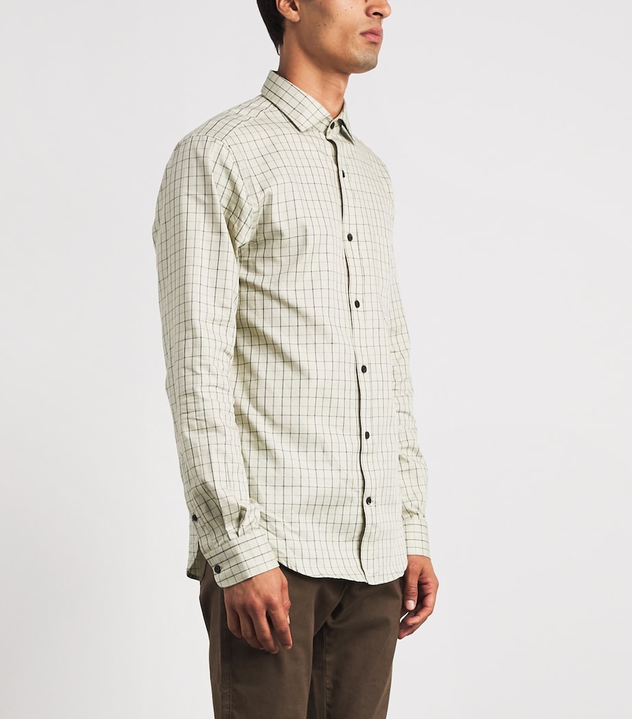 Purdey Mens Cotton Tattersall Shooting Shirt Sage Image 4
