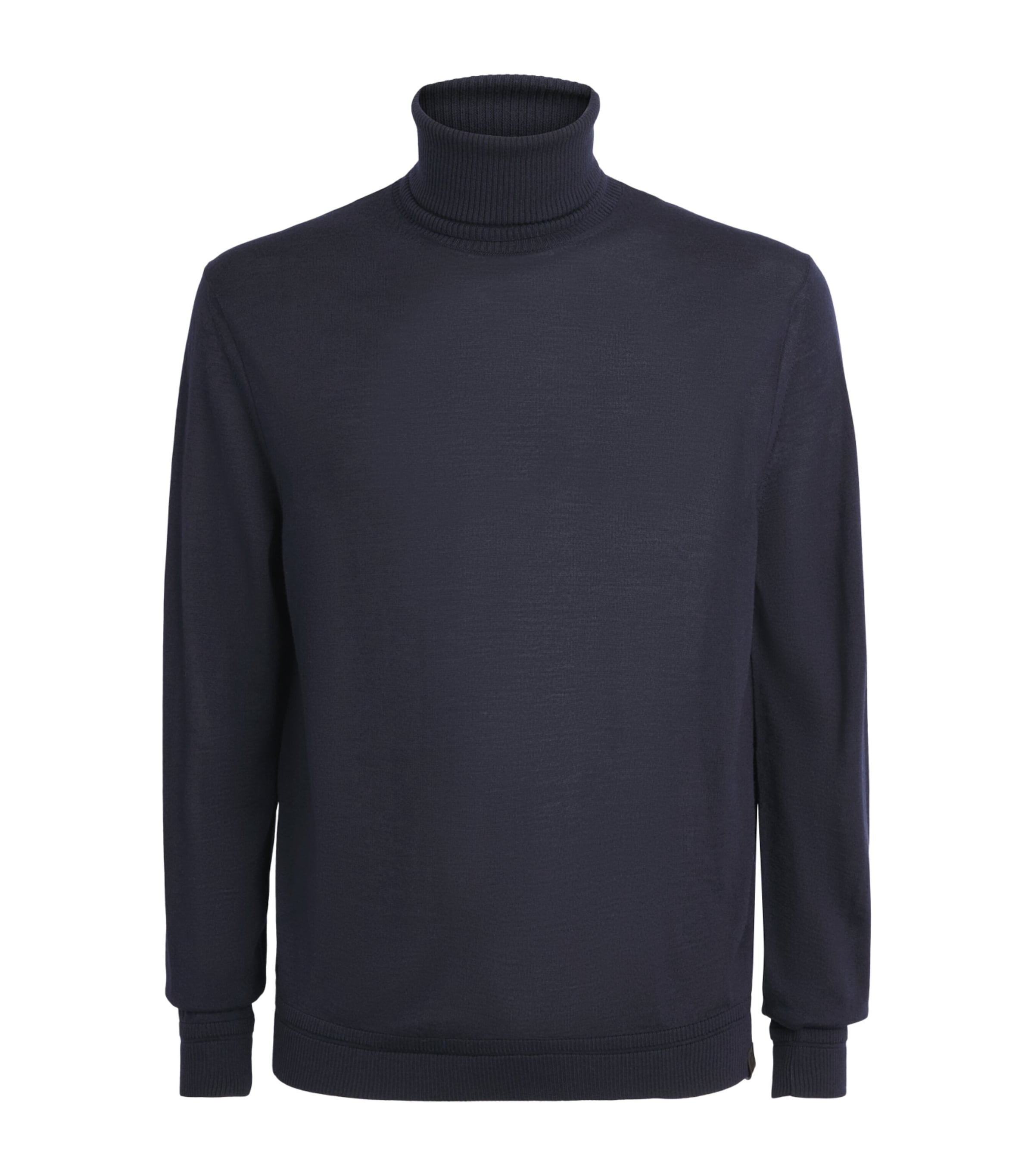 Jacob Cohën Mens Wool-Silk Rollneck Jumper Navy Blue Image 1