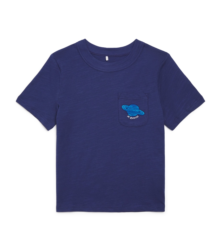 Mini Rodini Organic Cotton Planet T-Shirt (3-11 Years) Blue Image 1