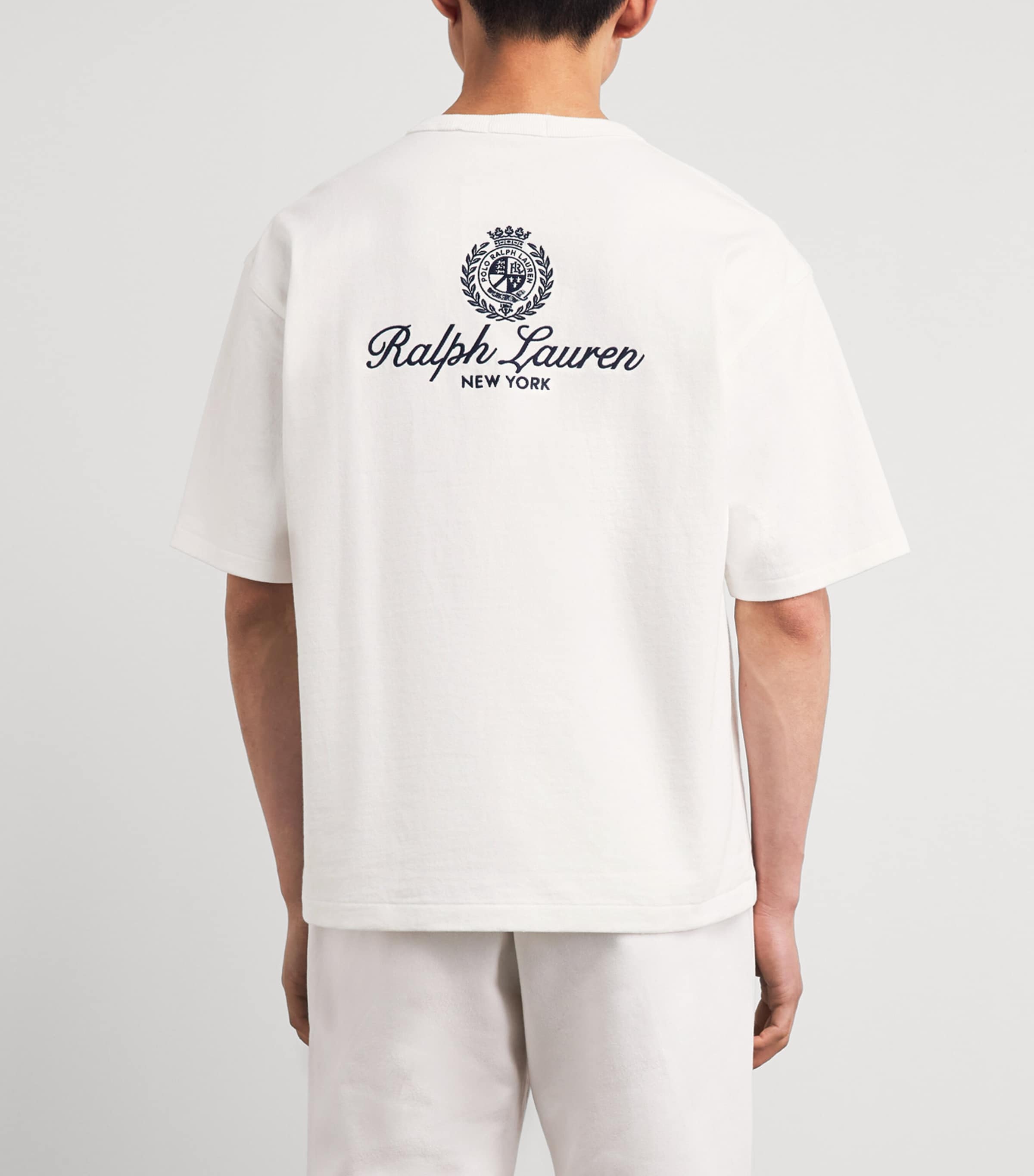 Polo Ralph Lauren Mens Embroidered Crest T-Shirt White Image 5