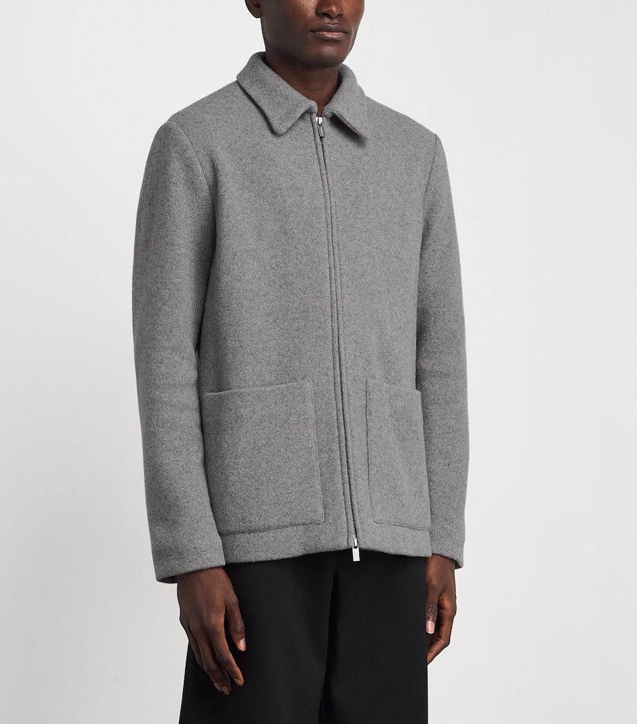 Barena Mens Wool-Blend Zip-Up Cardigan Grigio Image 4