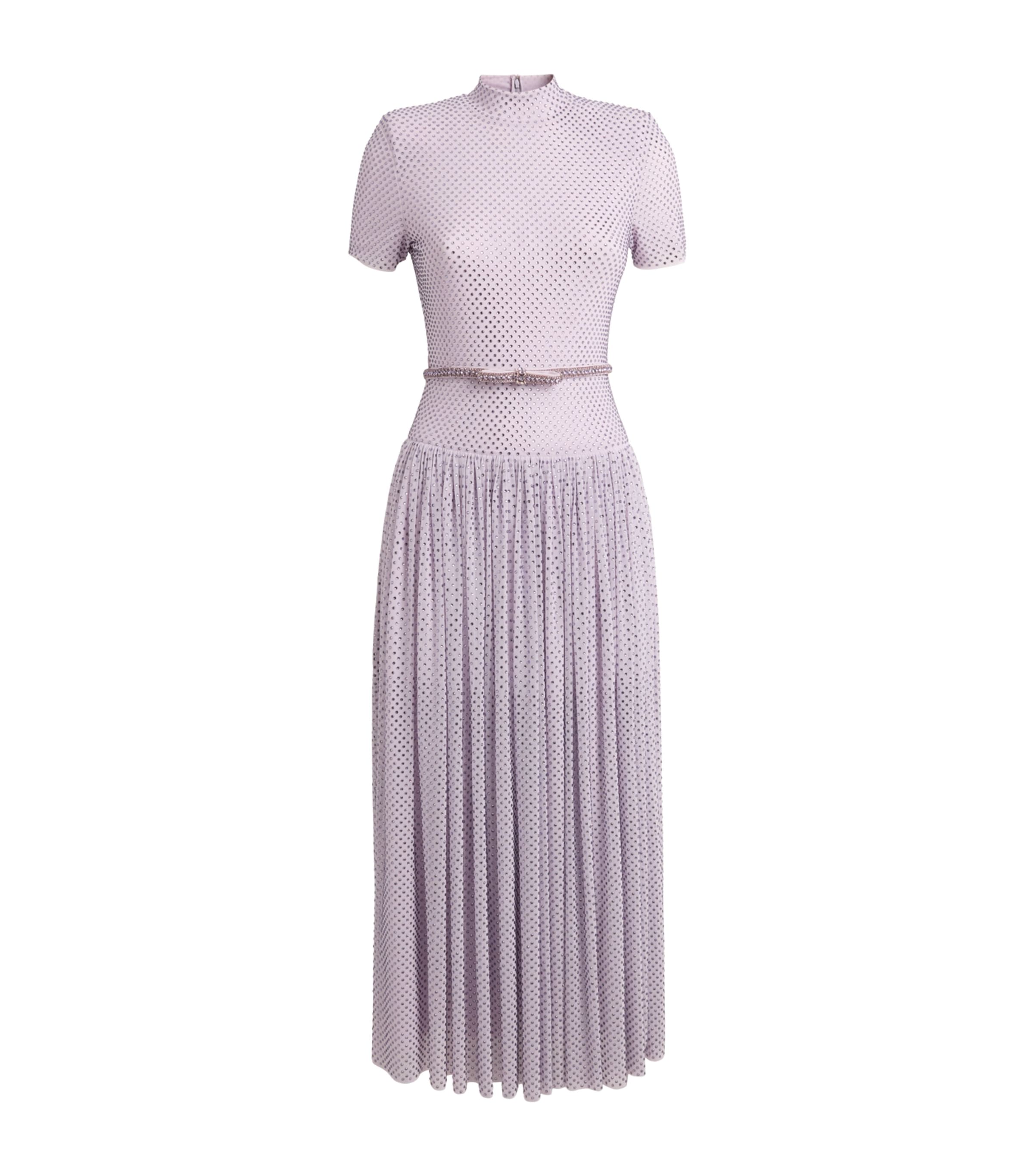 Self-Portrait Womens Embellished Midi Dress Lilac Image 1