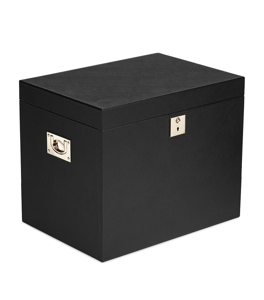 Panama Leather Jewellery Box BLACK Image 2