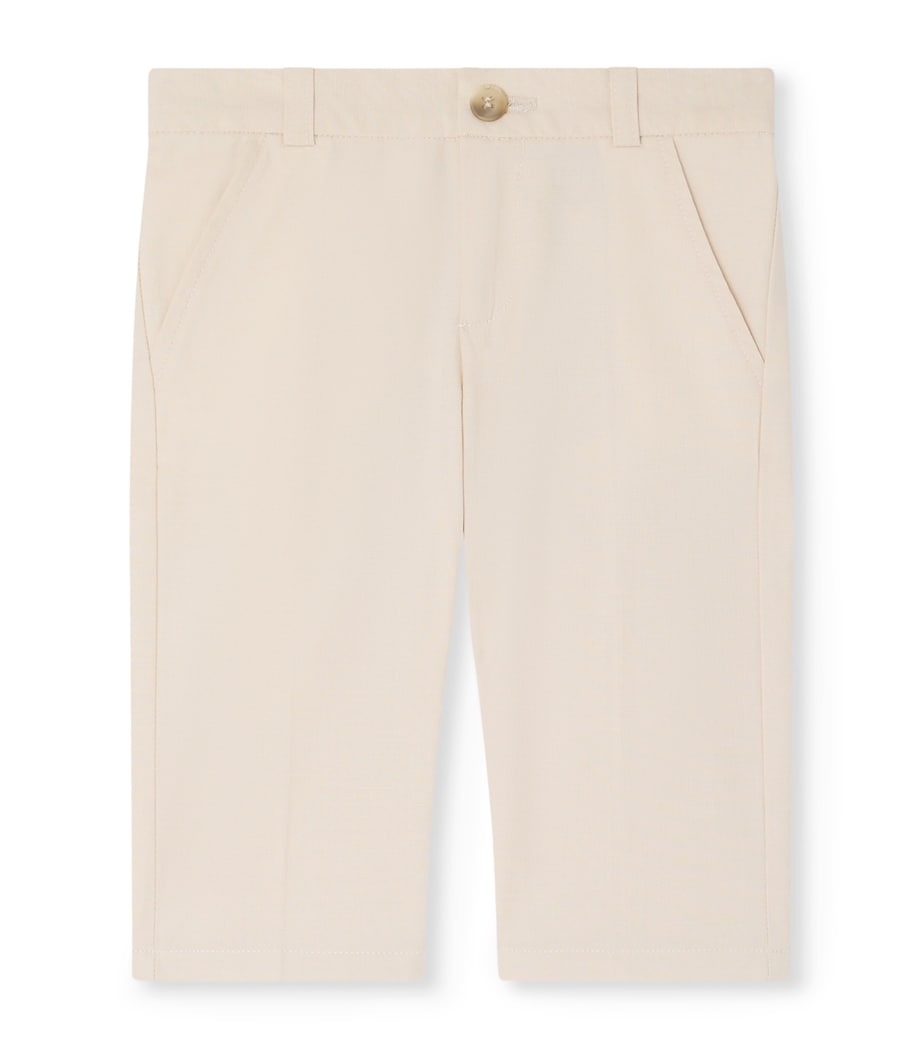 Bonpoint Cotton Decibe Trousers (6-18 Months) Ecru Image 1